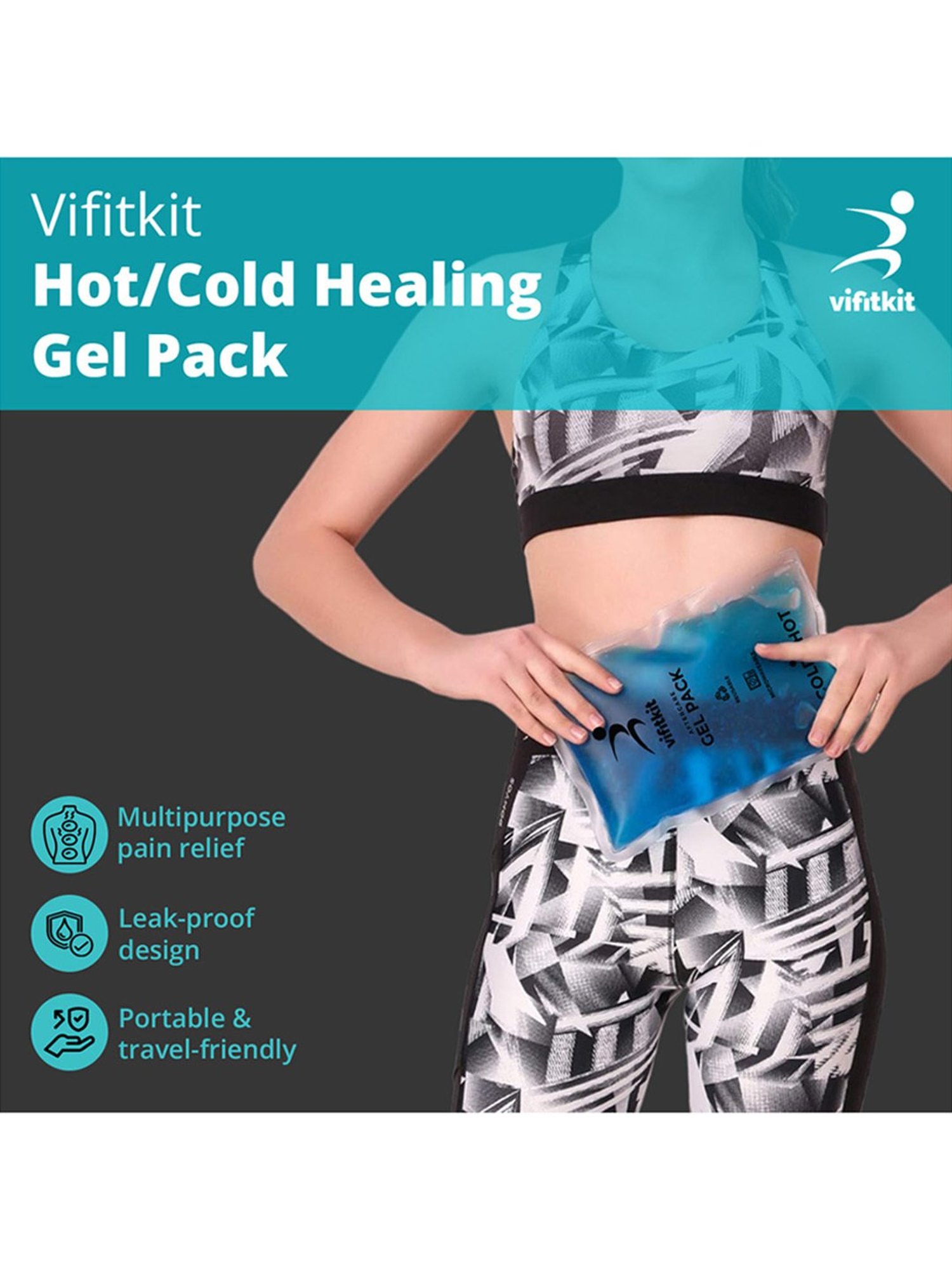 Vifitkit Reusable Hot and Cold Gel Pack (Blue) Size - Free Size