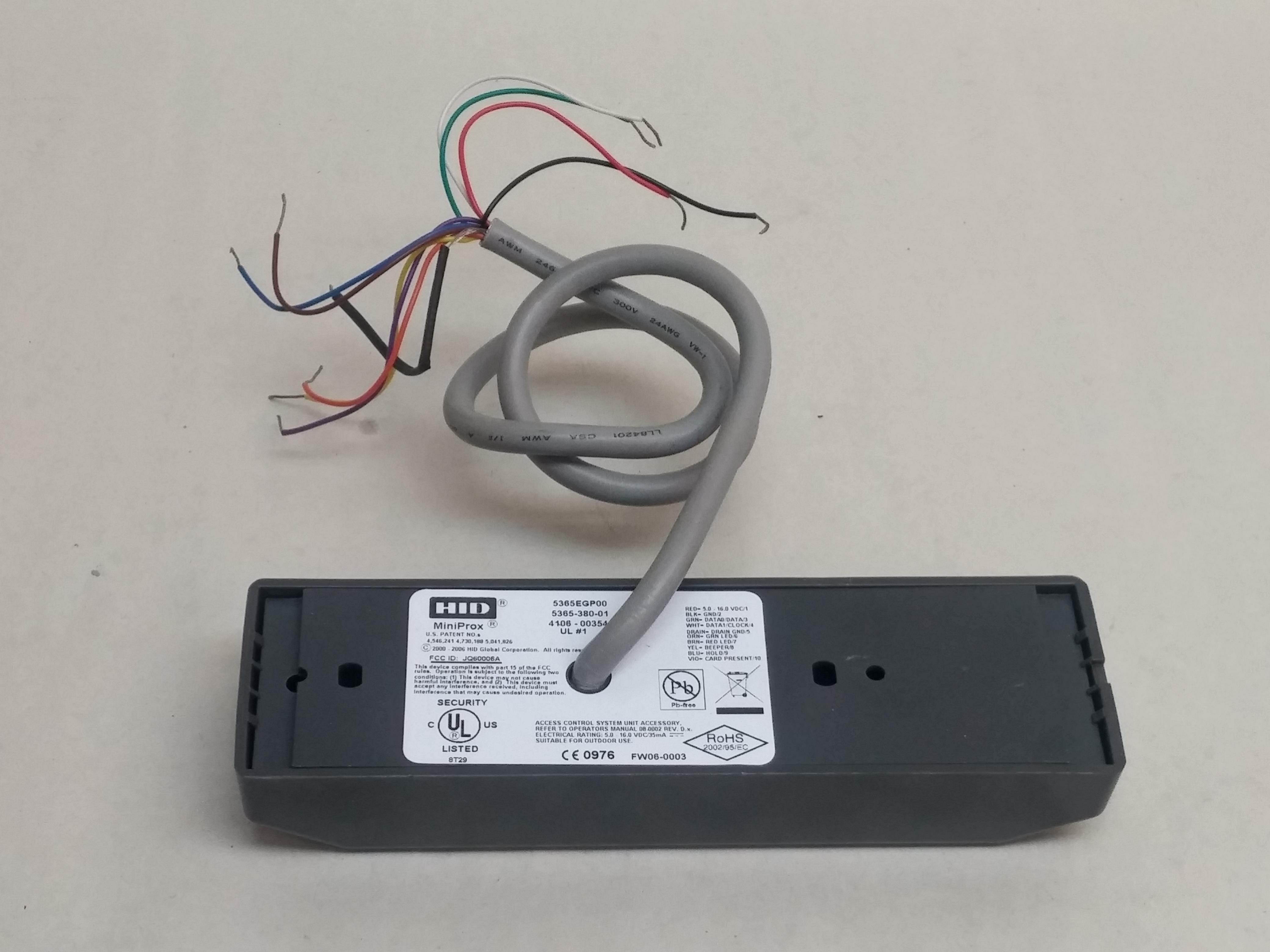 HID 5365EGP00 Proximity Reader,1-2/3inWx6inHx1inD,Gray