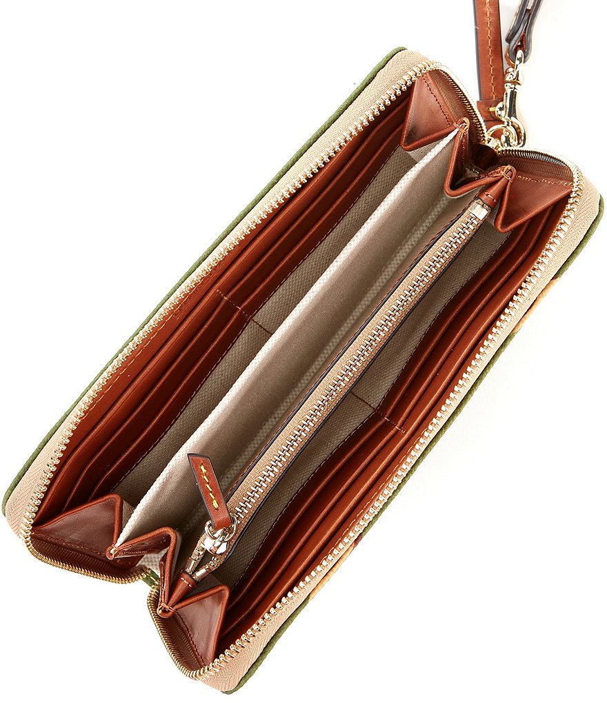 Dooney & Bourke Signature Monogrammed Collection Large Zip Around Wristlet