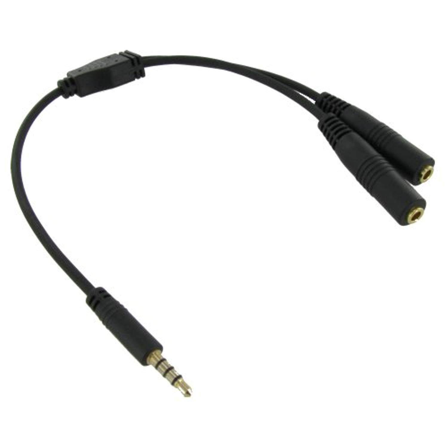 valley enterprises 3.5mm 4-pole male to 1-3.5mm female audio and 1-3.5mm female mic