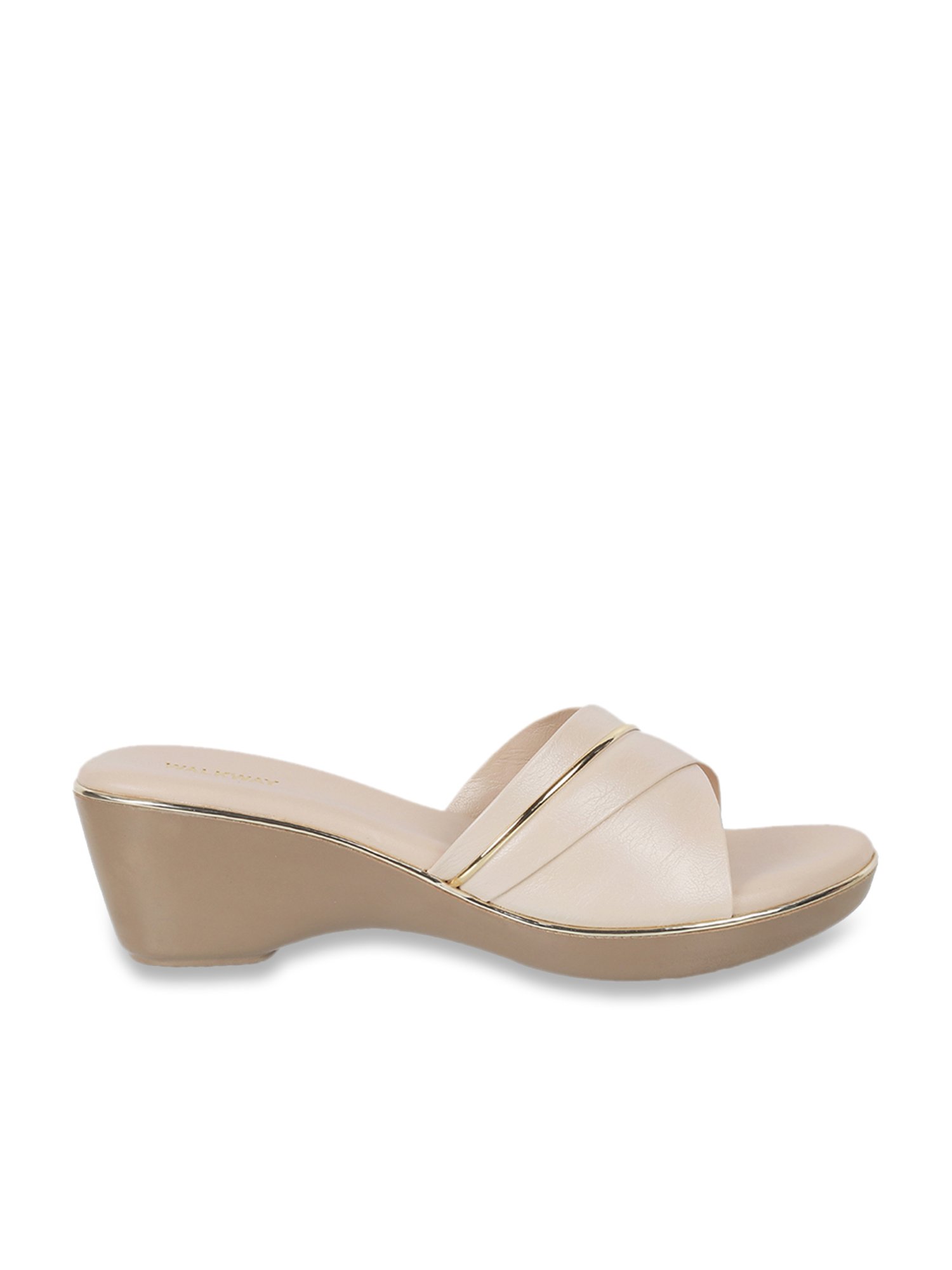 Walkway Women's Beige Casual Wedges