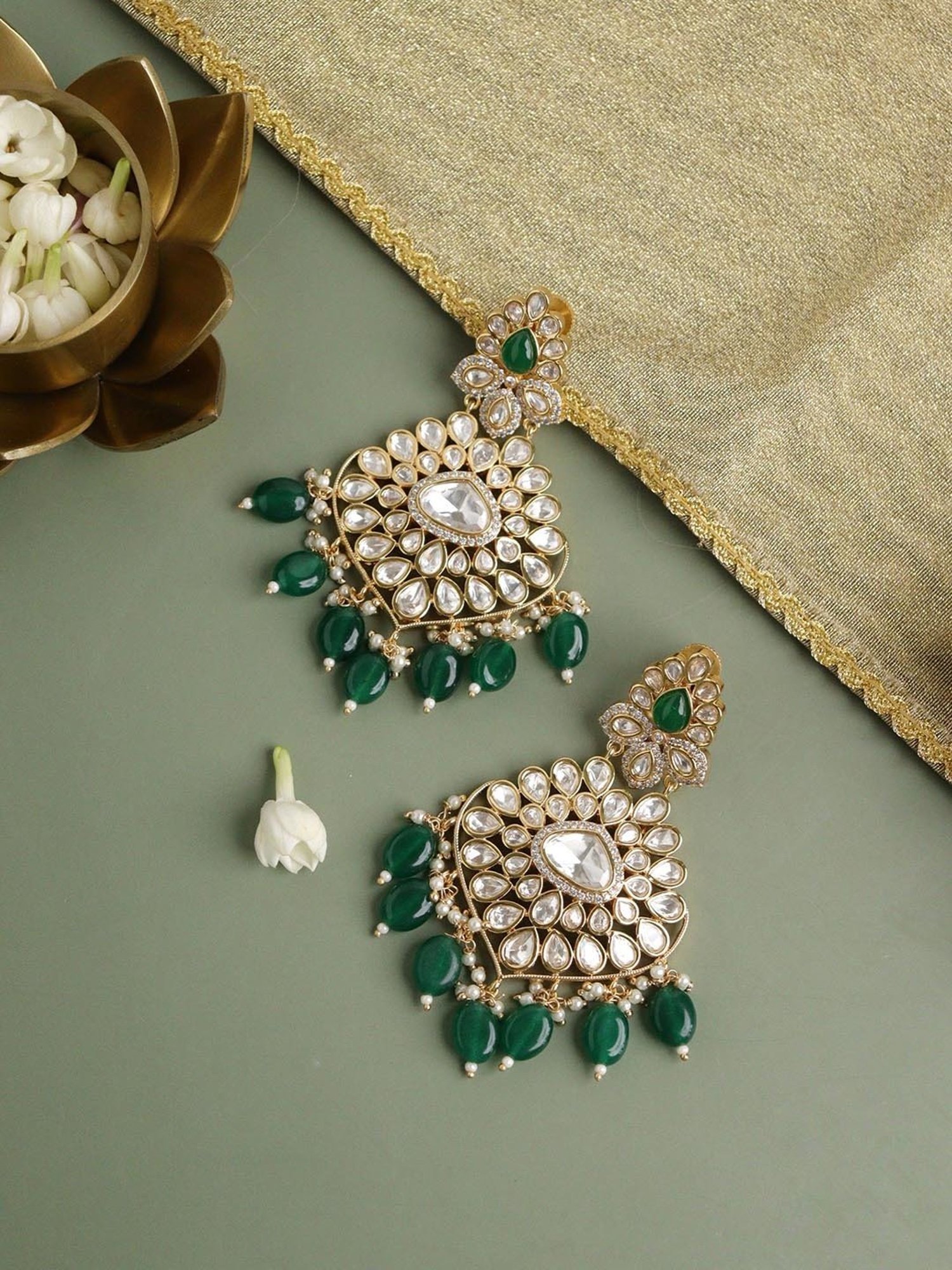 Sri Jagdamba Pearls Black Rosy Pearl Drop Earrings