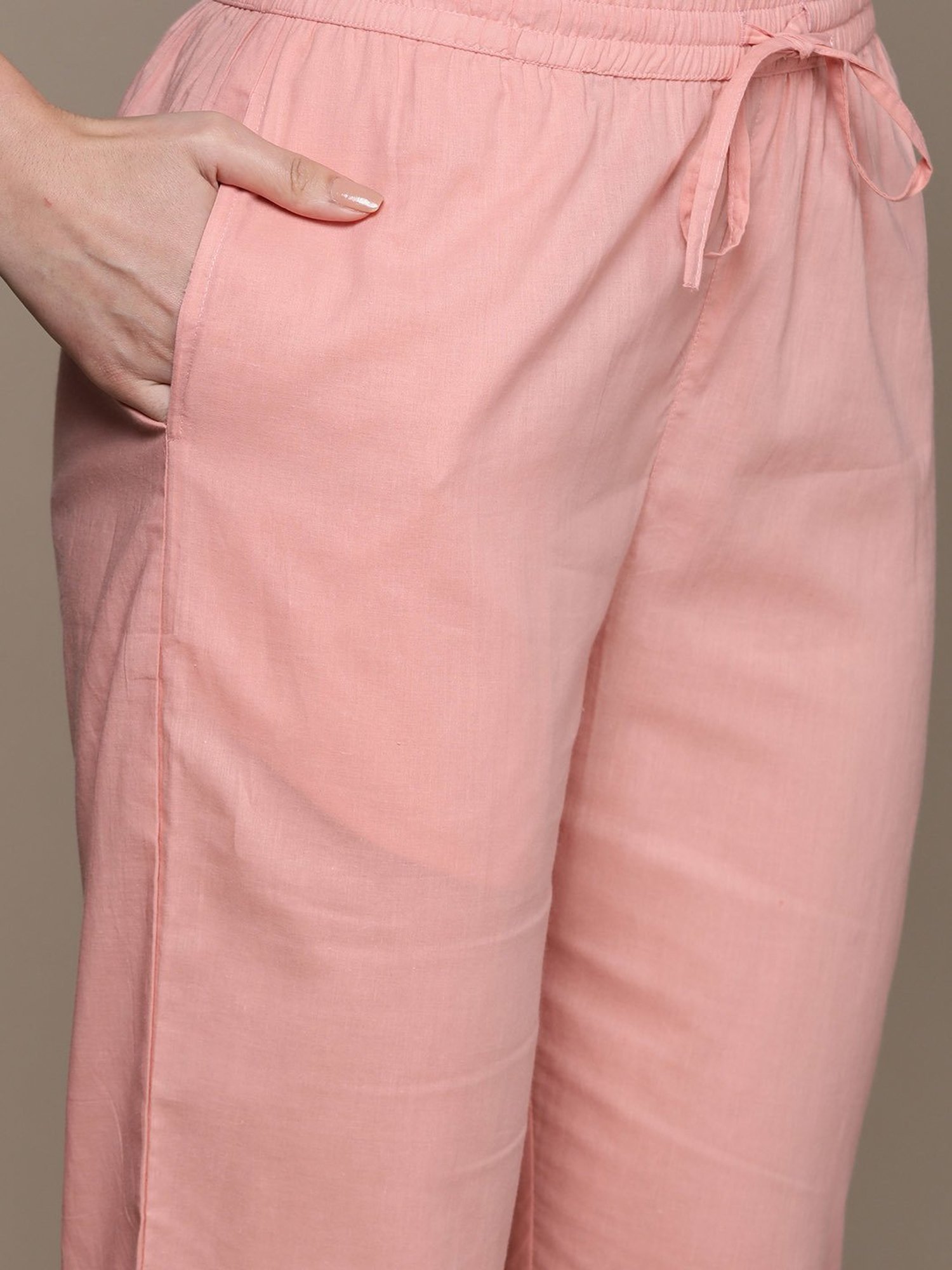 Anubhutee Pink Cotton Embroidered Kurta With Pants & Dupatta