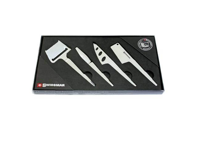 Swissmar Stainless Steel 4Pc Slim-Line High Polished Cheese Knife Set