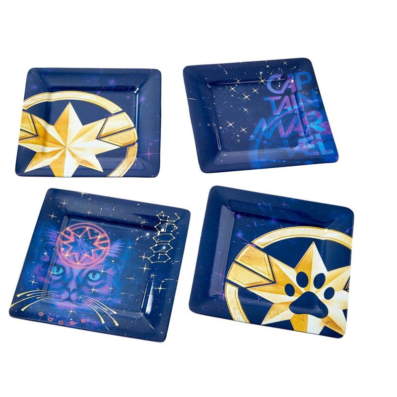 Seven20 Marvel's Captain Marvel Celestial Goose 4-Piece Melamine Plate Set
