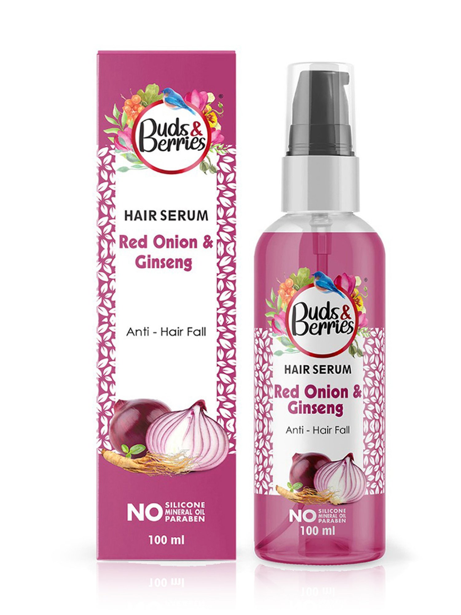 Buds & Berries Red Onion & Ginseng Anti-Hair Fall Hair Serum - 100 ml