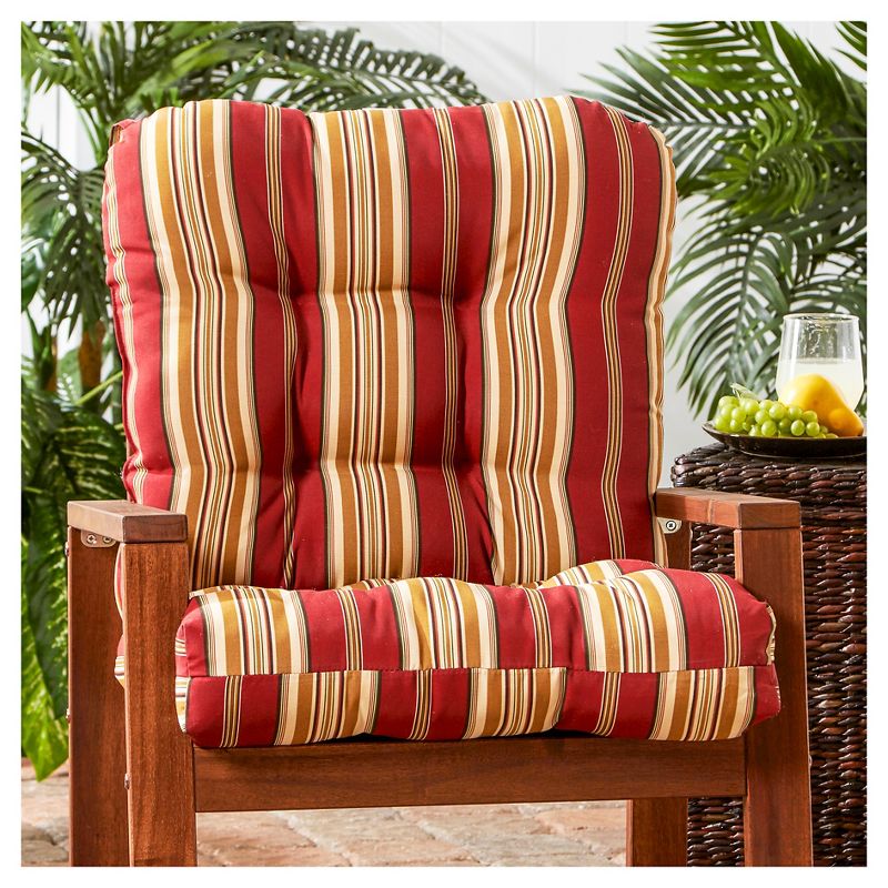 Roma Stripe Outdoor Seat/Back Chair Cushion - Kensington Garden