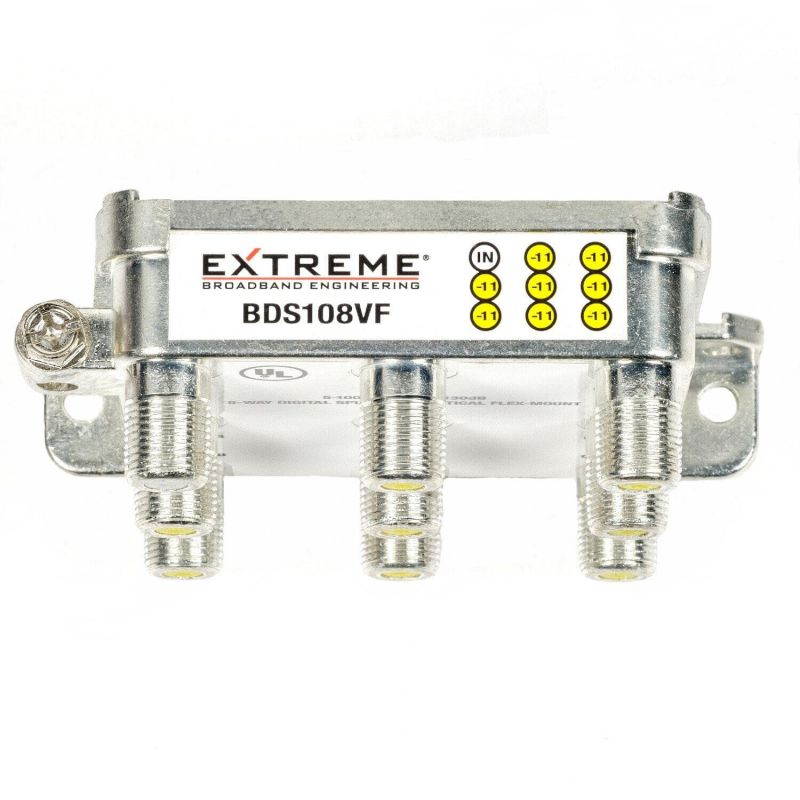 EXTREME 8 WAY BALANCED HD DIGITAL 1GHz HIGH PERFORMANCE COAX CABLE SPLITTER - BDS108VF by Extreme