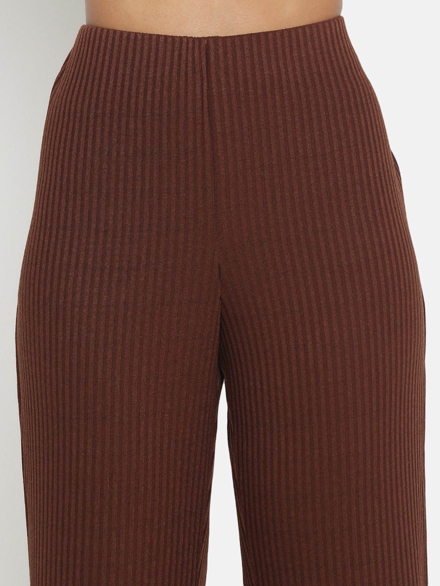 Office & You Brown Mid Rise Palazzos