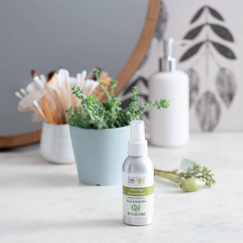 Aura Cacia Clearing Eucalyptus Aromatherapy Room & Women's Body Mist - 4oz