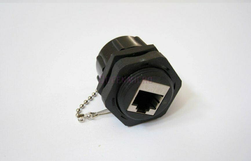 2 x CAT6 Shielded Panel Mount Bulkhead Couple RJ45 Ethernet w/ Water Dust Cap