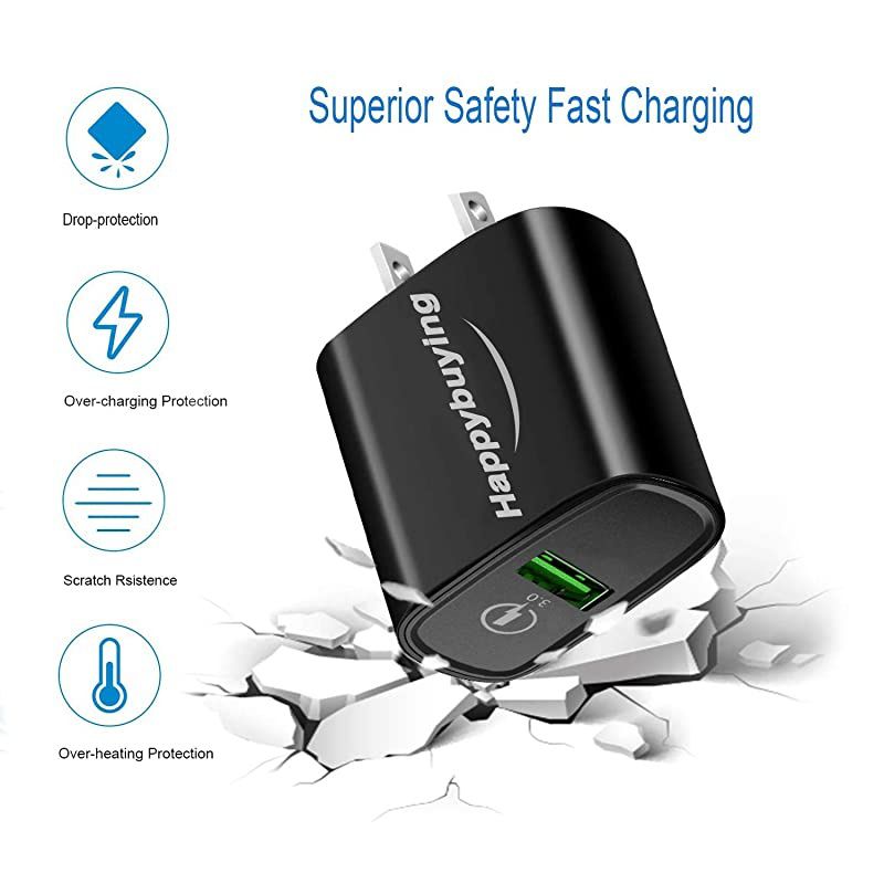 Fast Phone Charger for Moto G7 G8 Play PowerZ4 Z3G PowerG StylusEdge PlusG6G6+Z2 Z Force Droid TurboG7 SupraMotorola One Action Hyper Zoom VisionQC30 USB Wall Charger Adapter+6FTCable