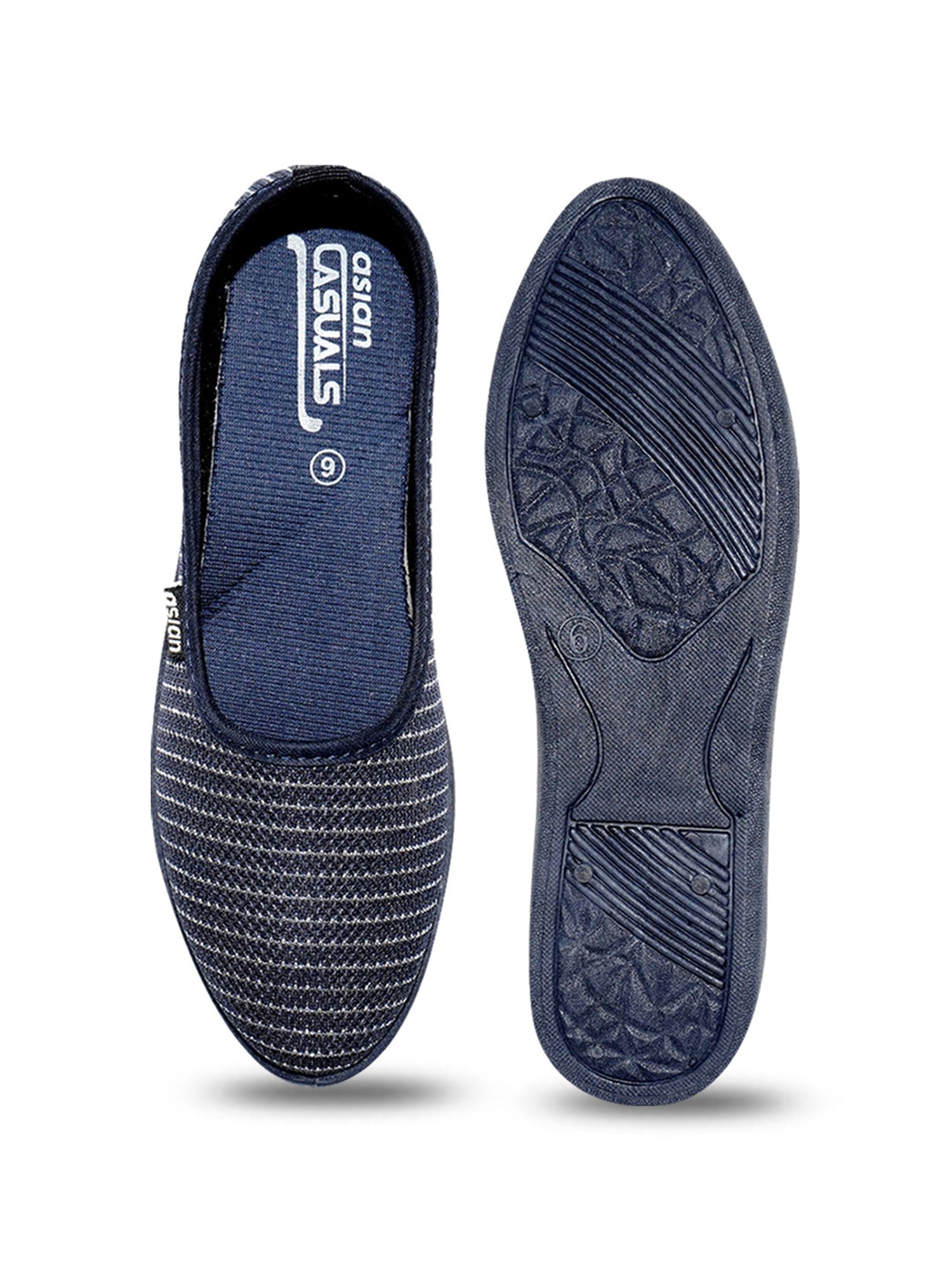 Asian Women's Navy Flat Ballets