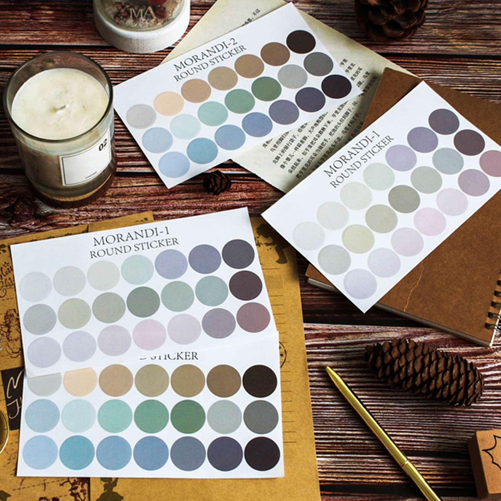 10 Sheets/Pack Colorful Round Sticker Gradient Dot Sticker Decorative Sealing Stickers for DIY Decoration Journal Scrapbook Album Card