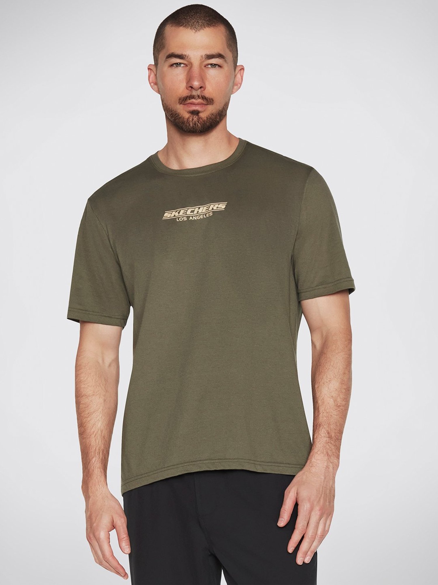 Skechers Green Relaxed Fit Printed Crew T-Shirt