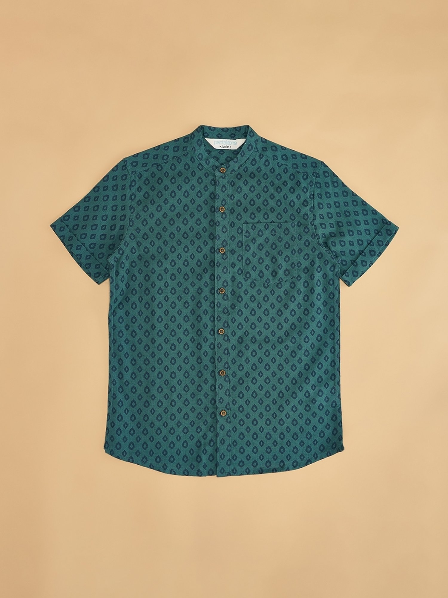 Indus Route by Pantaloons Boys Blue Print Shirt