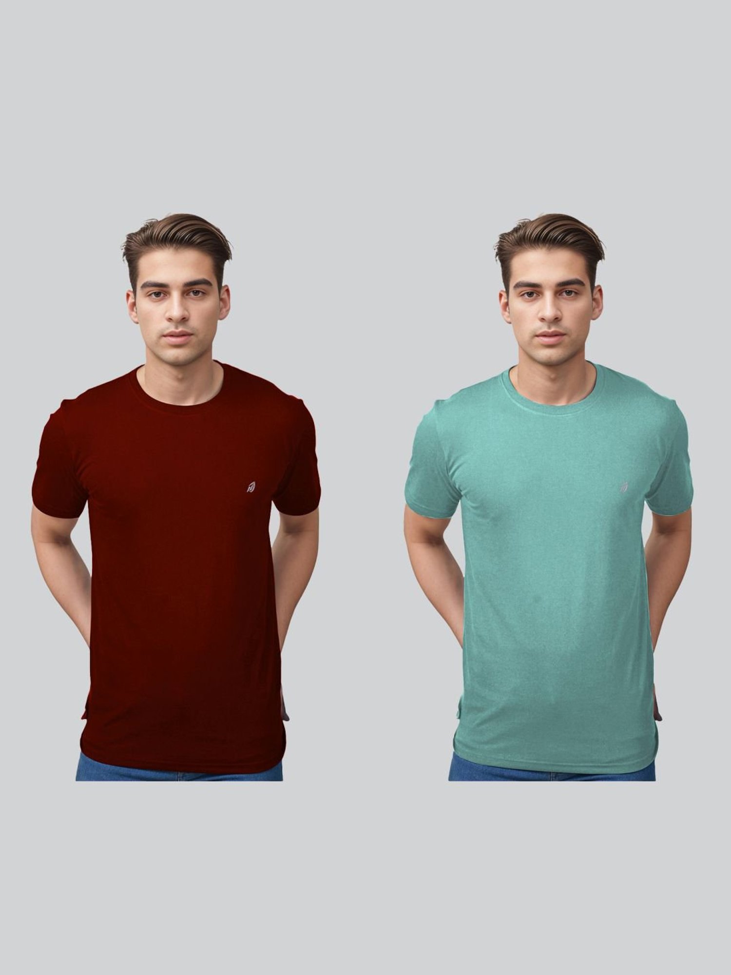 Lux Nitro Maroon & Sage Regular Fit T-Shirt