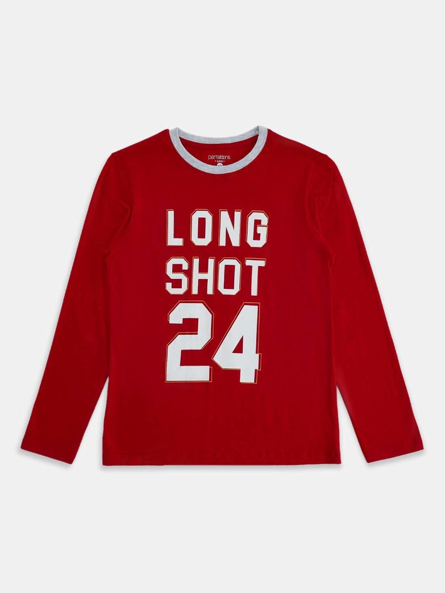 Pantaloons Junior Blue & Red Cotton Printed Full Sleeves T-Shirts