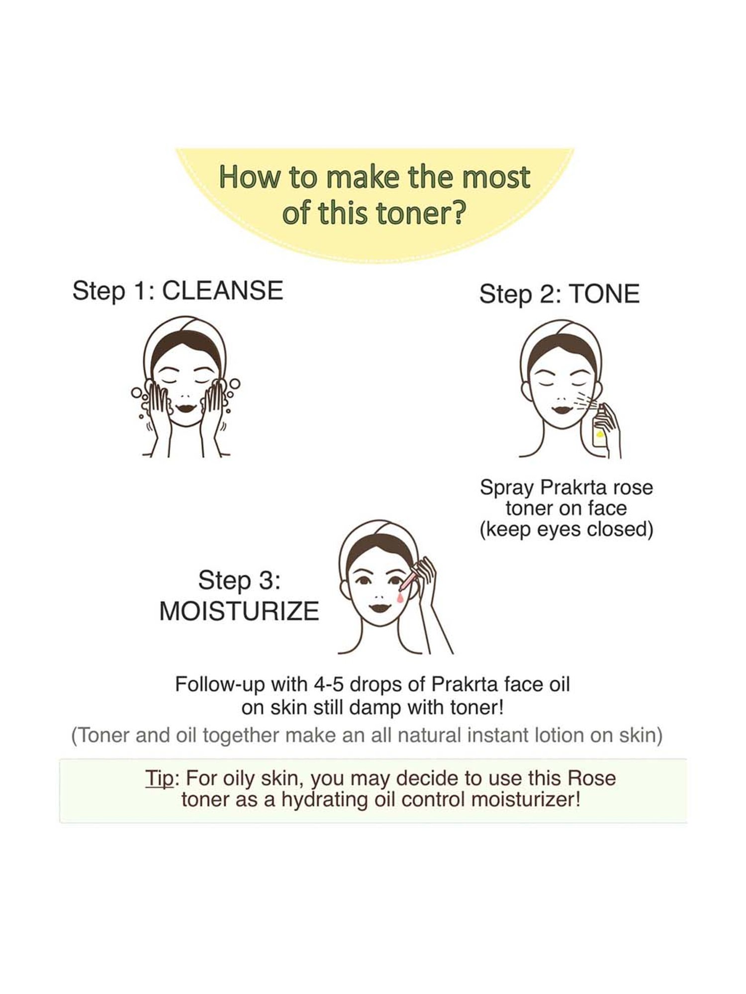 Prakrta Rose Ek Miracle Daily Toning Mist for Face Steam Distilled Rose Water with Aloe Vera- 100 ml