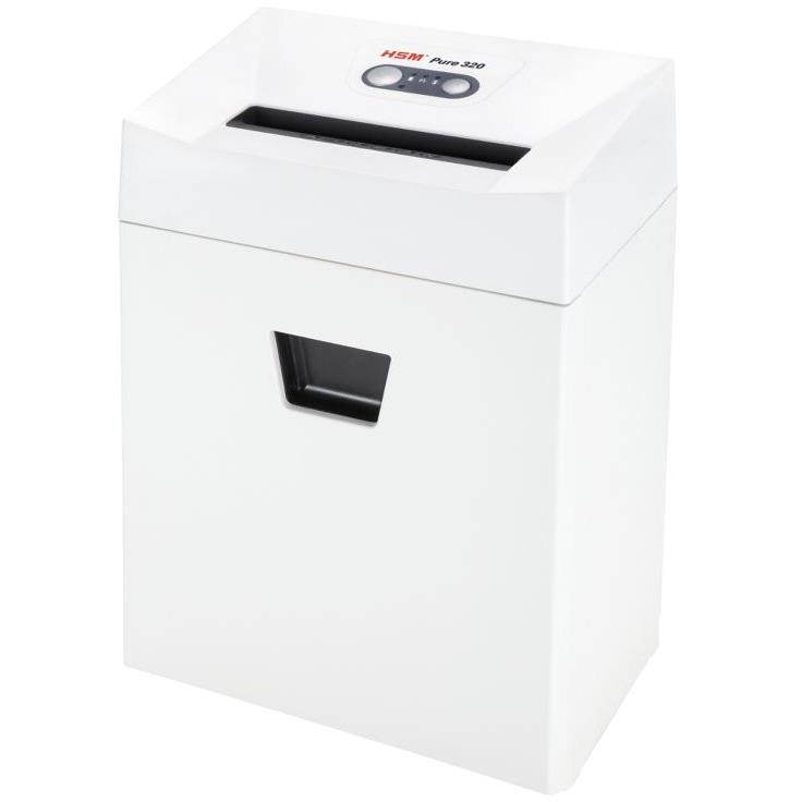 HSM Pure 320c Cross-Cut Shredder; shreds up to 9 sheets; 6.6-gallon capacity