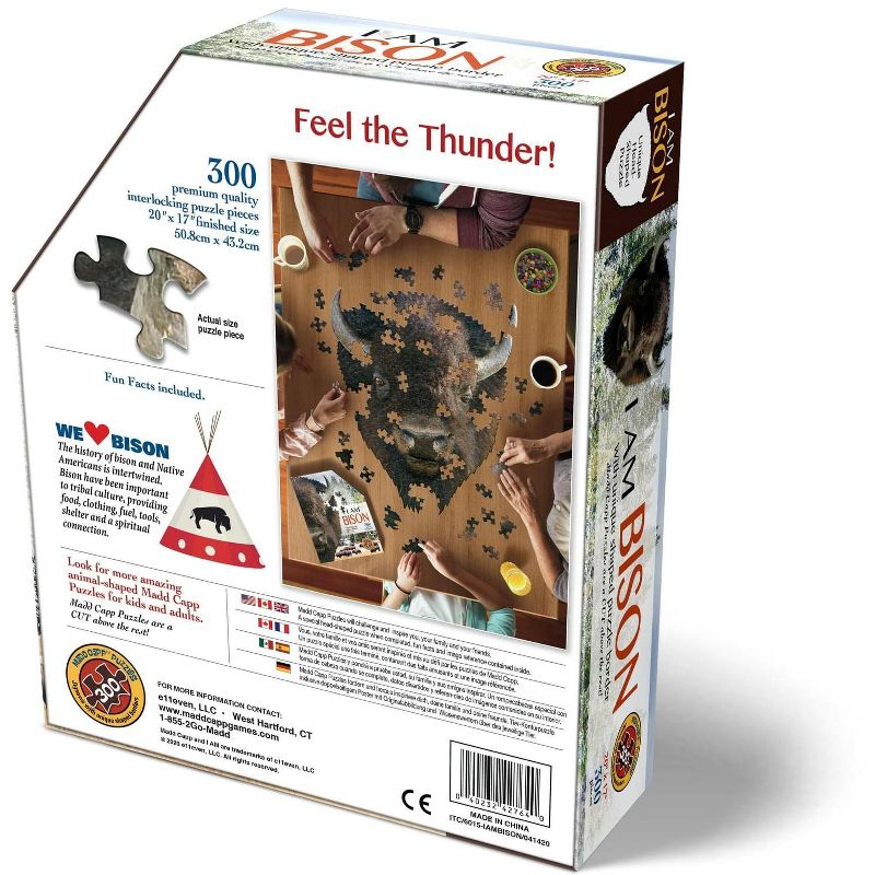 Madd Capp Games I AM Bison 300 Piece Animal Head-Shaped Jigsaw Puzzle