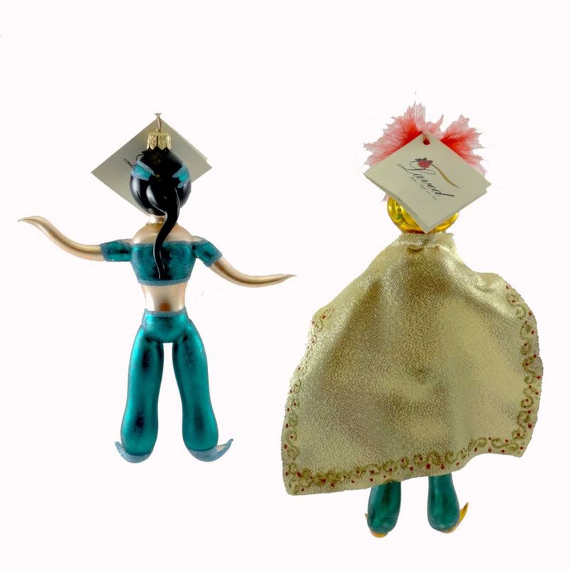 Laved Italian Ornaments Aladino E Jasmine Musical Genie Princess  -  Tree Ornaments