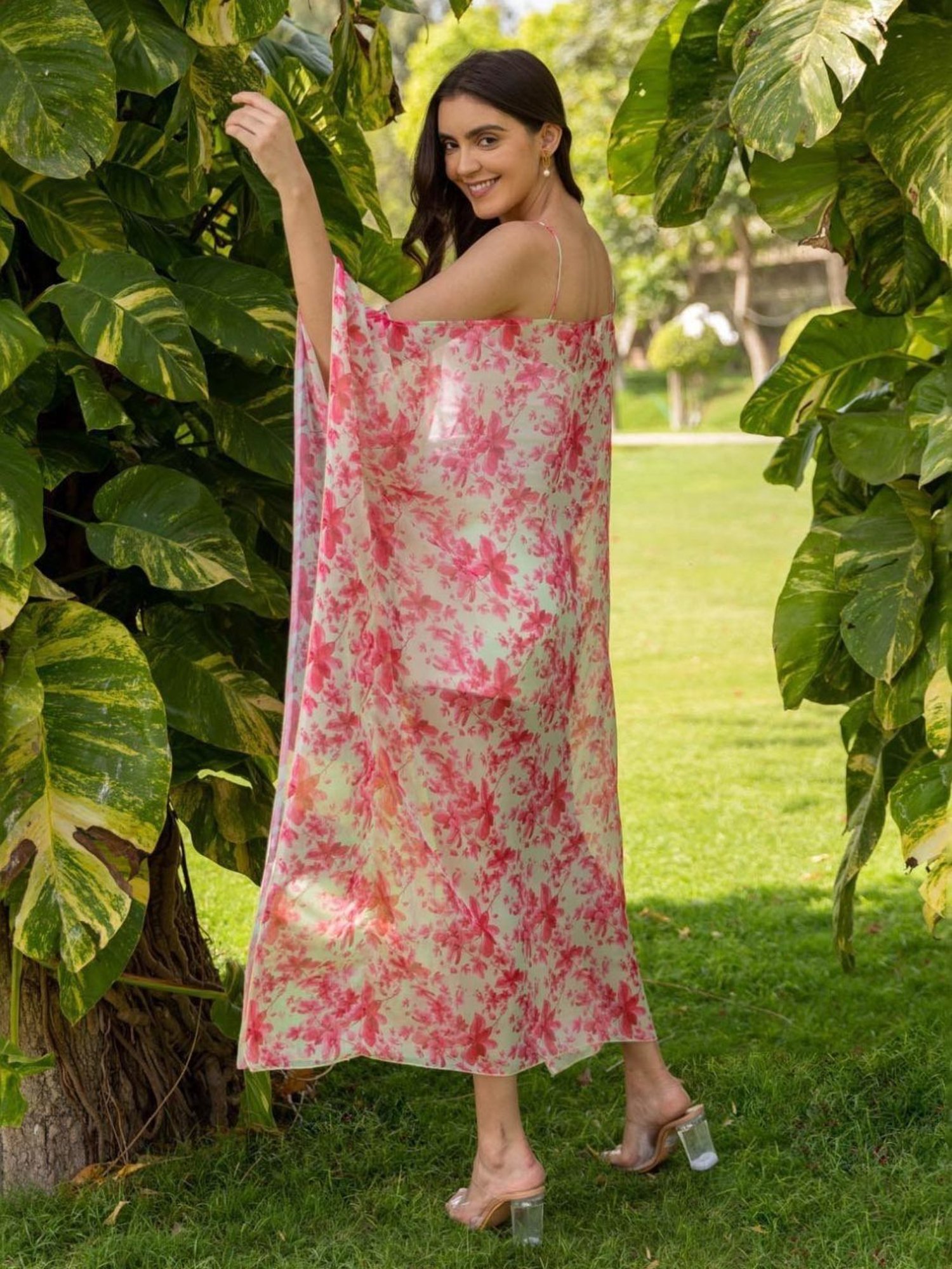 BInfinite Pink Sunshine Kaftan Dress