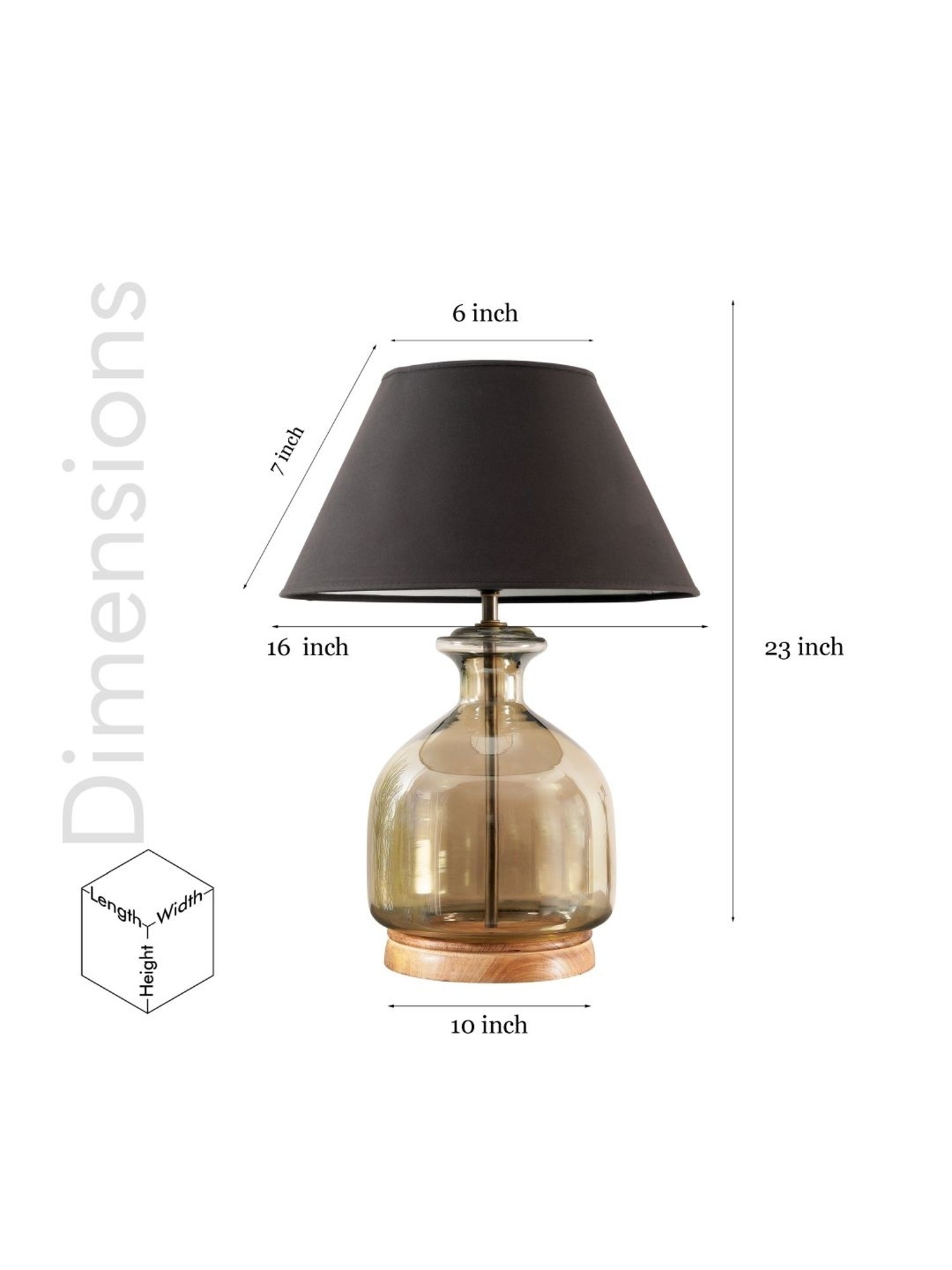 Kapoor Lamp Shades Smoke & Black Glass Alper Luster Table Lamp