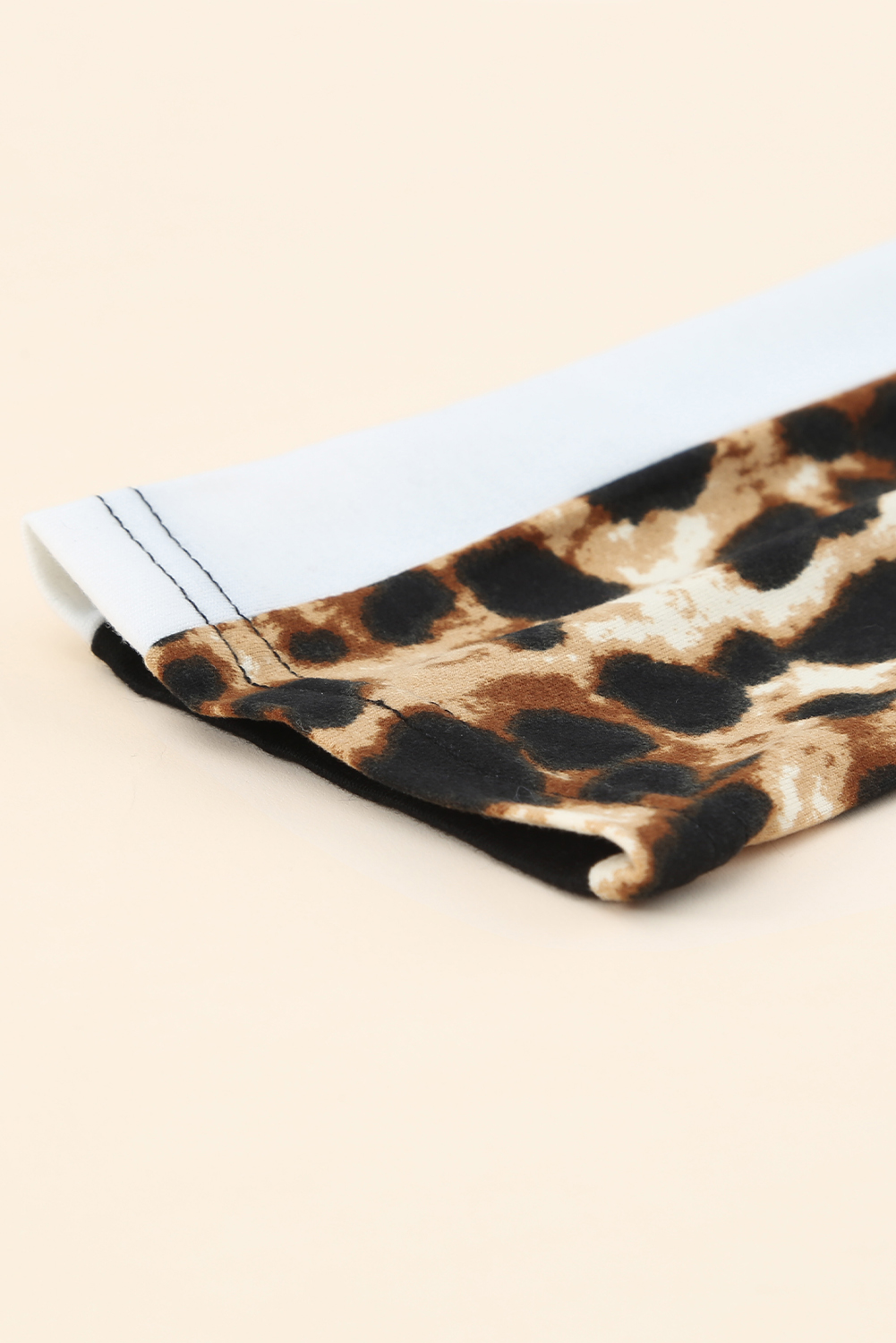 Blank Sweatshirt - Black Leopard Print Sleeve Long Sleeve Top Customized