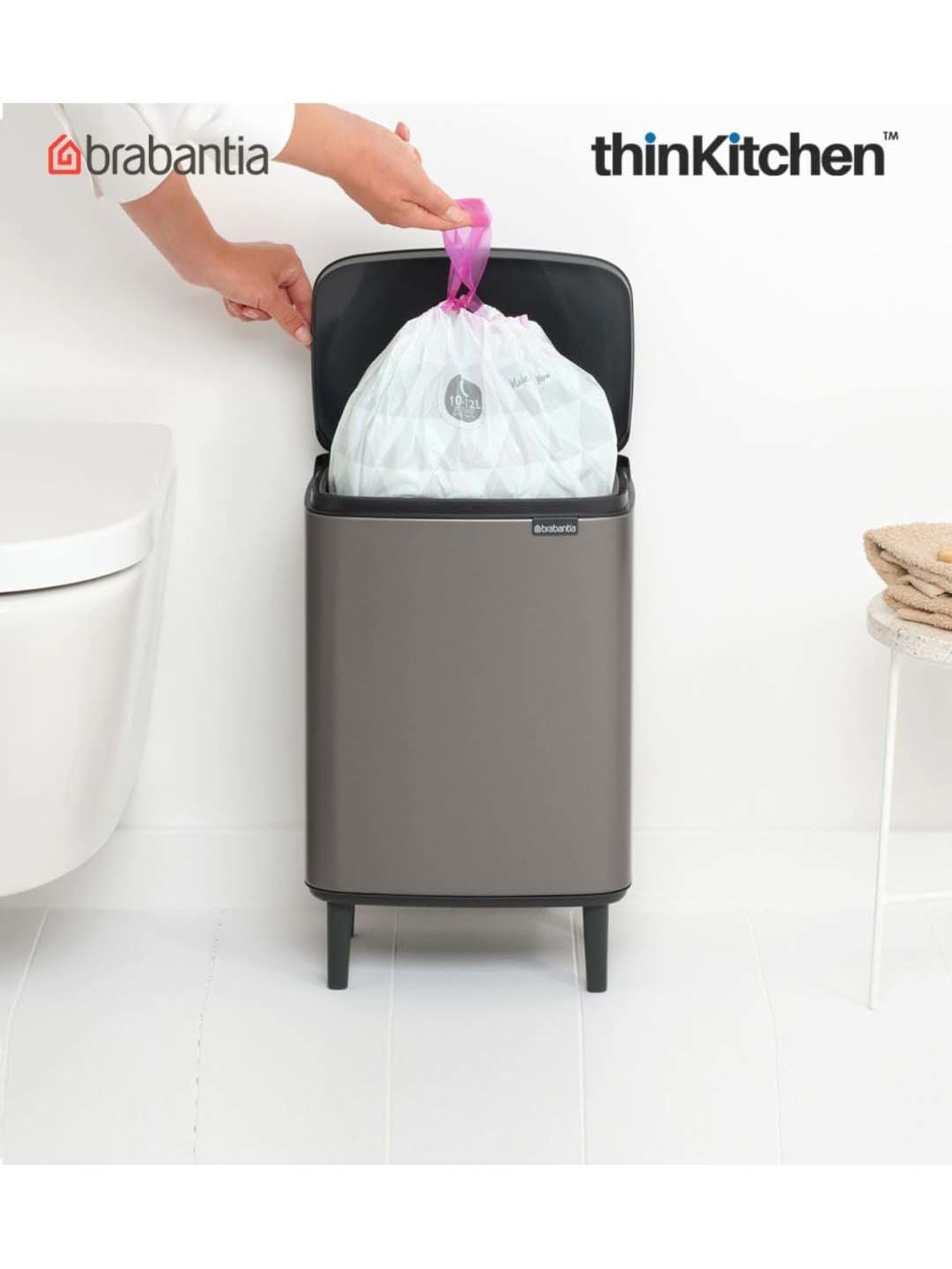 Brabantia Green Plastic Sort & Go Waste Bin (3 L)