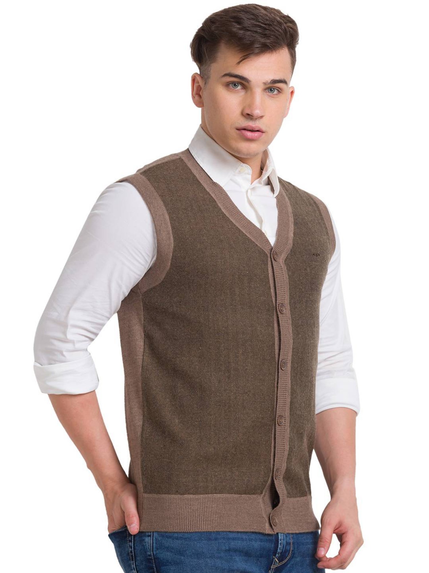 ColorPlus Brown Classic Fit Sweater