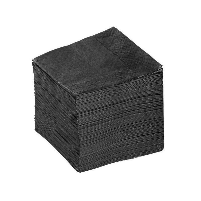 Blue Panda 200-Pack Black Disposable Paper Napkins Party Supplies, 2-Ply, 5 x 5 inches Folded