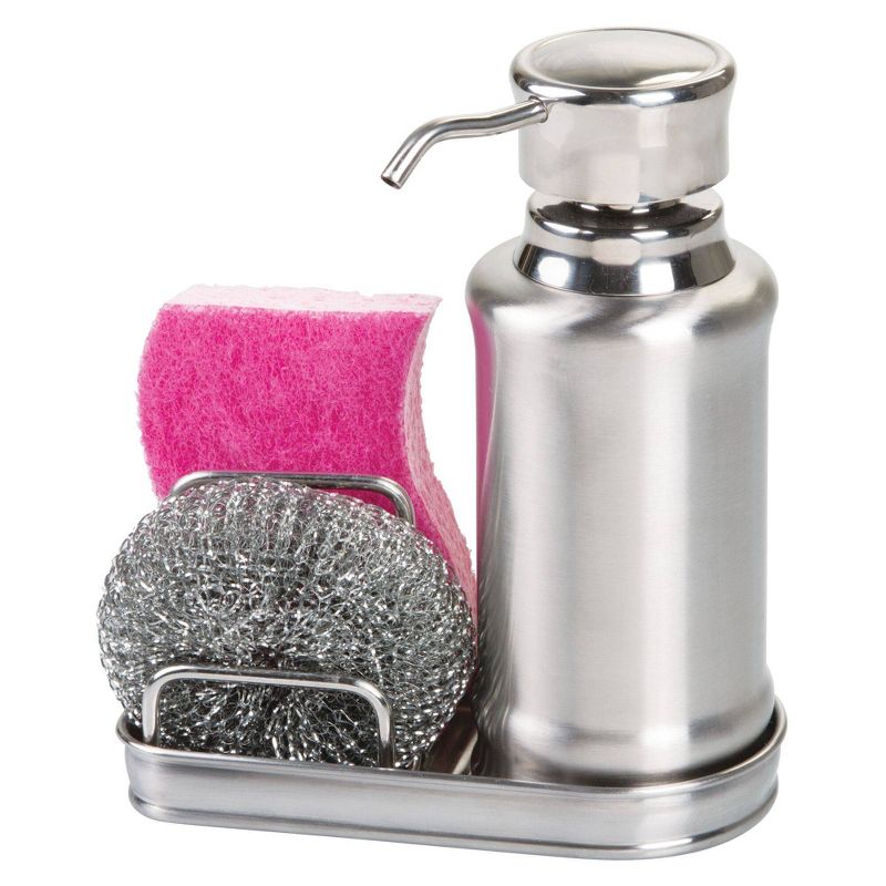 iDESIGN York Ergo Soap & Scrubby Center Silver