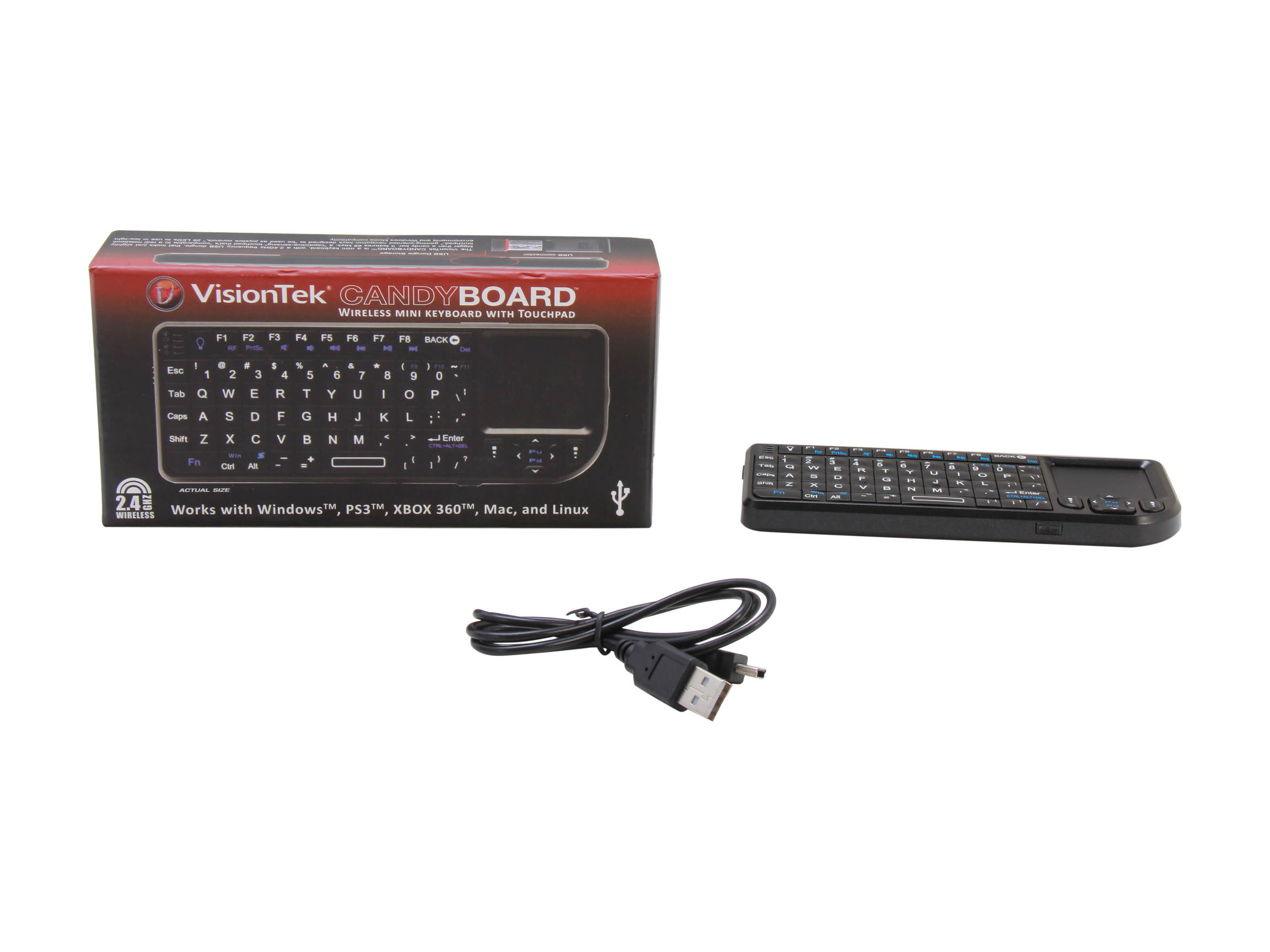 VisionTek Candyboard 900319 Black RF Wireless Keyboard