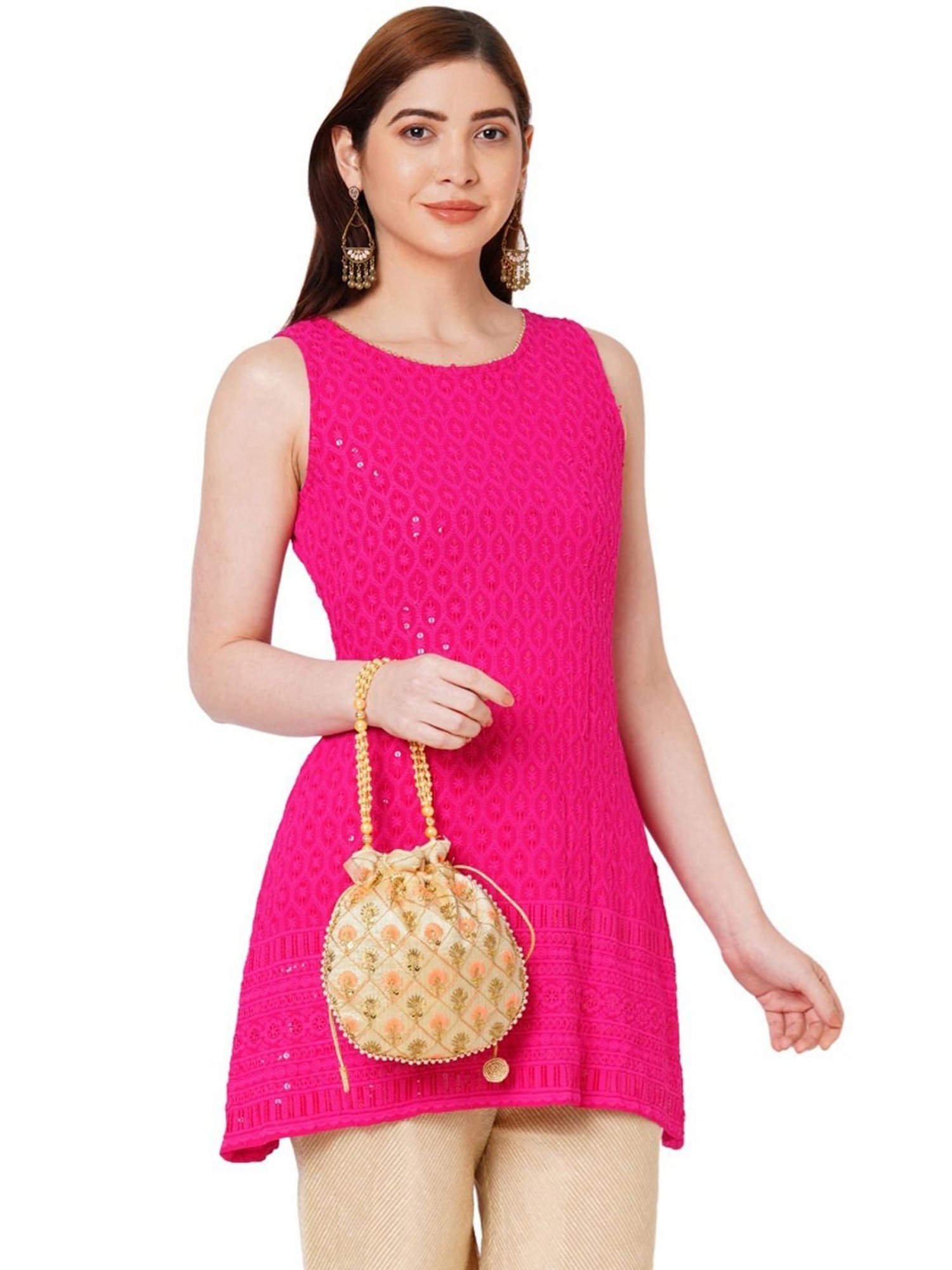 Lavie Beige & Peach Fabric Potli