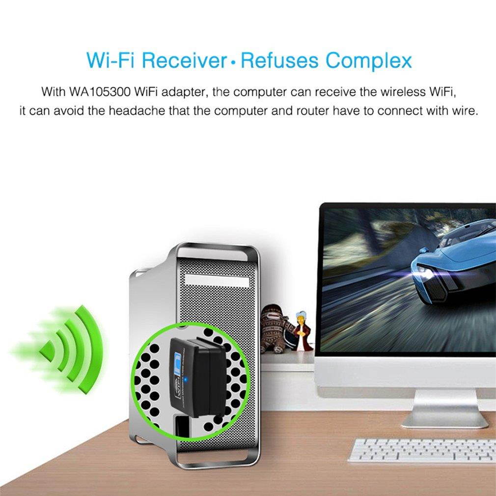 300Mbps USB WiFi Adapter 2.4Ghz 802.11 b/g/n Network Card High Speed USB2.0 Wireless Wifi Adapter for PC Computer