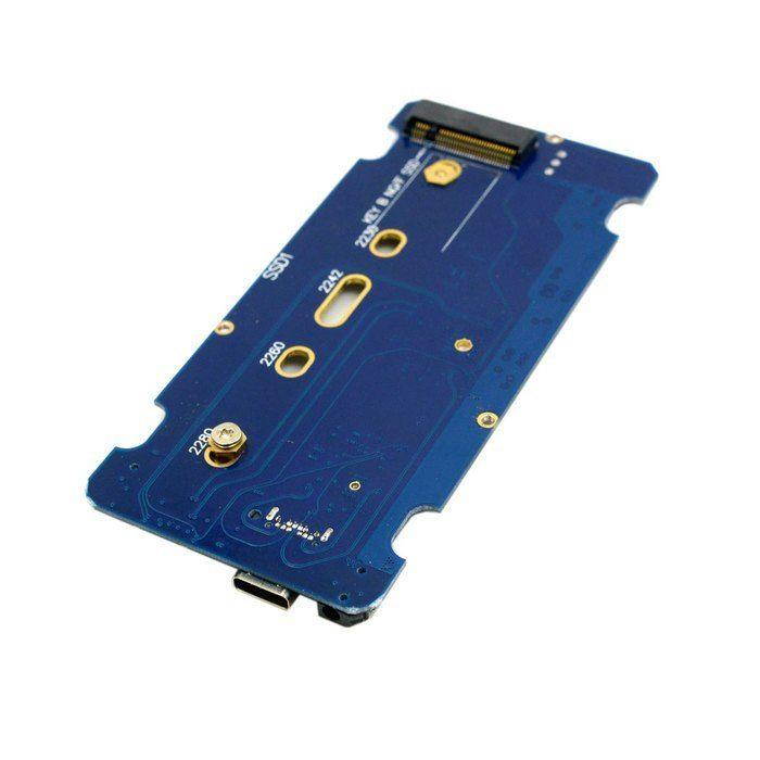 USB-C USB 3.1 Type C to Dual M.2 NGFF PCI-E 2 Lane SSD Enclosure with Raid Raid0