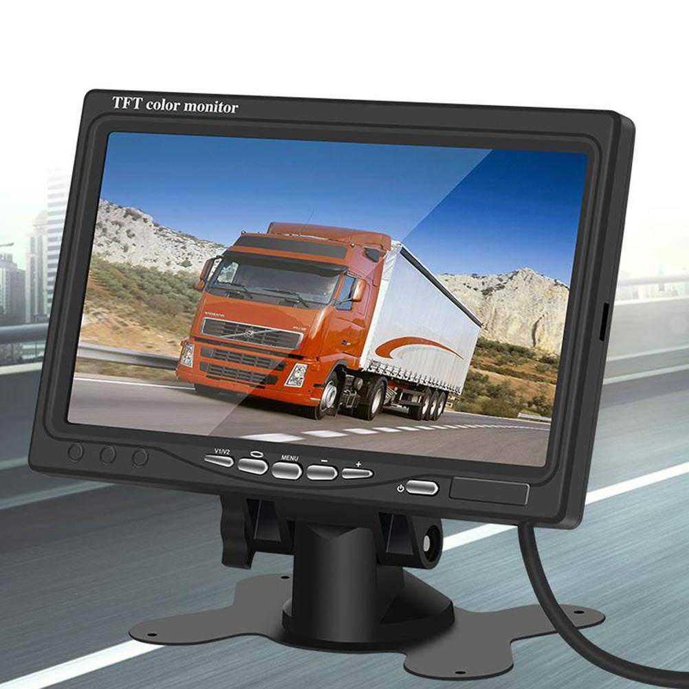 Car 7 Inch Backup Monitor Screen 12-24V Rear View Rearview Backing Parking Reverse TFT Color Monitor