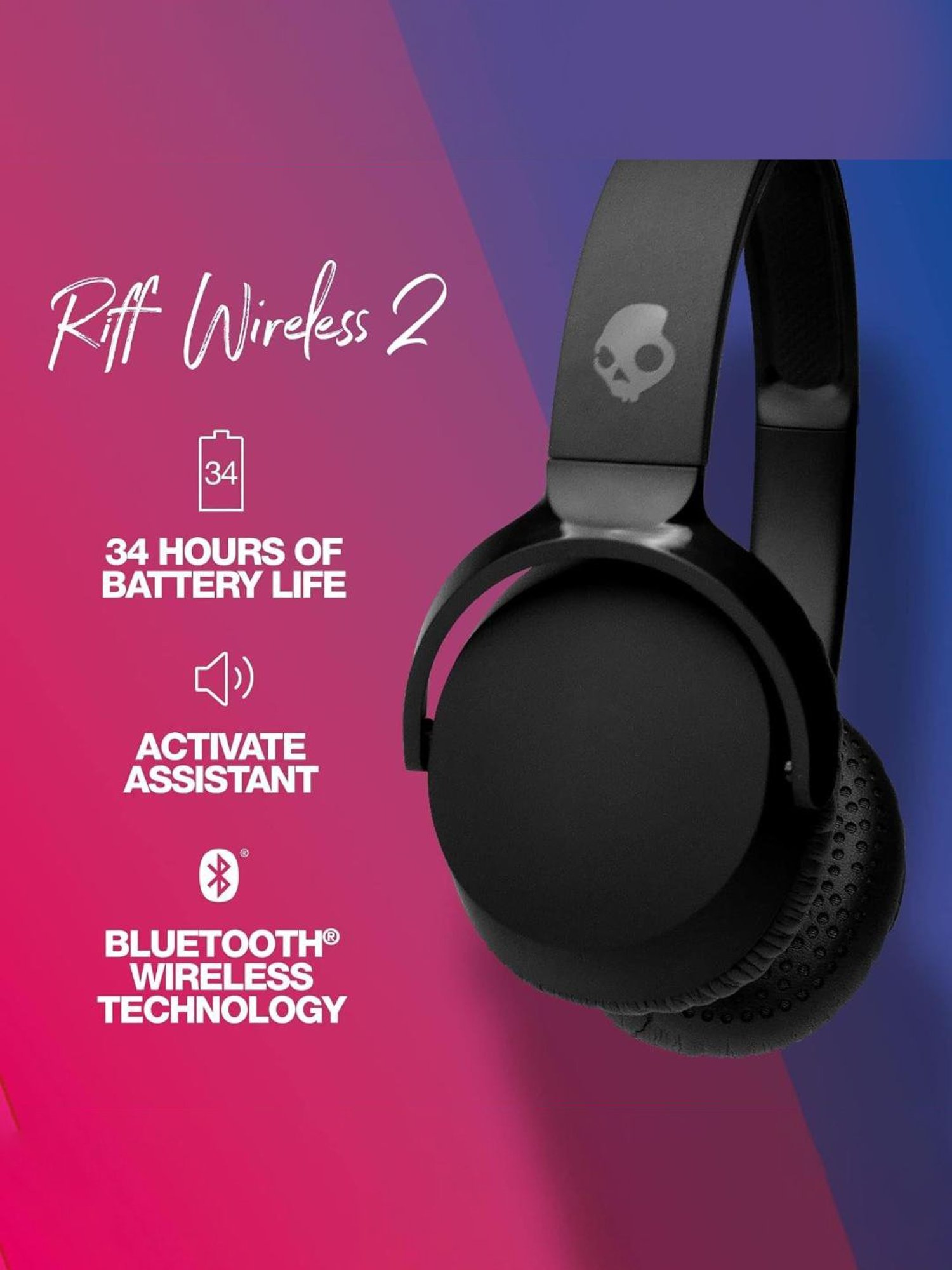 Major IV On Ear Wireless Bluetooth Headphone with Microphone (Black, True Wireless)