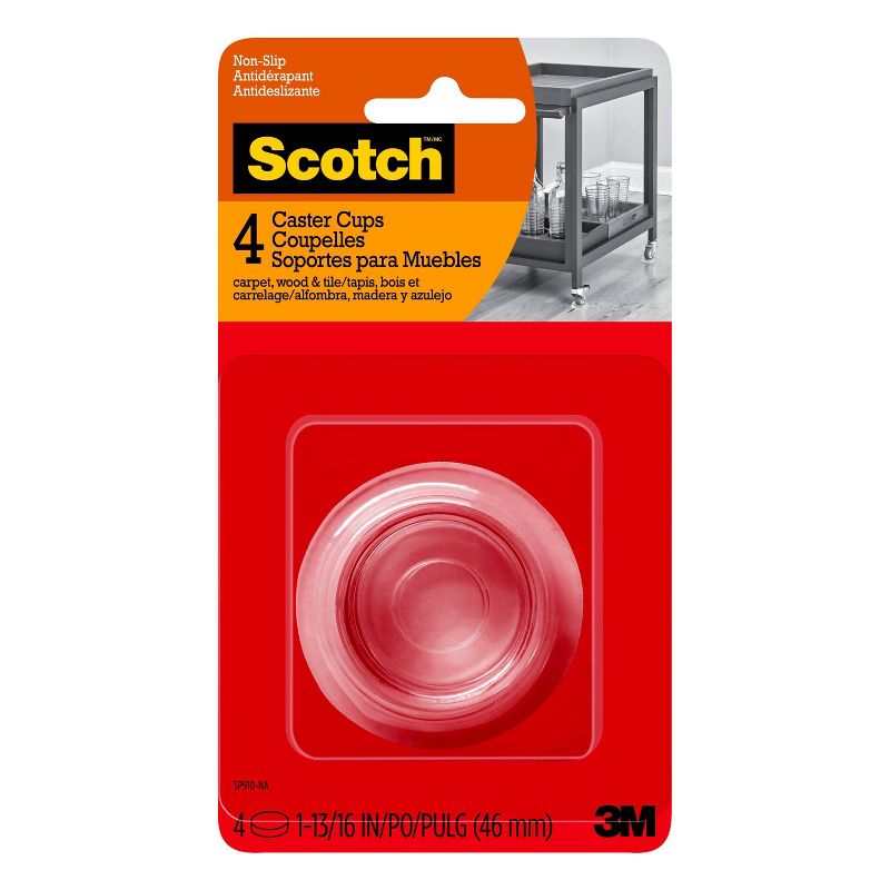 Scotch 4pk Caster Cups Clear
