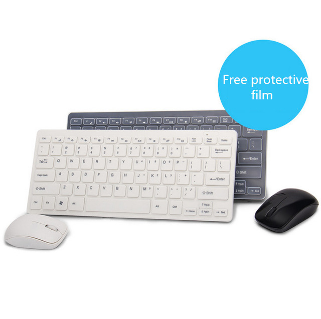 Ultra Slim Thin Design White Black 2.4GHz Wireless Keyboard Mouse for Home Office PC Laptop Desktop Computer Keyboard Set