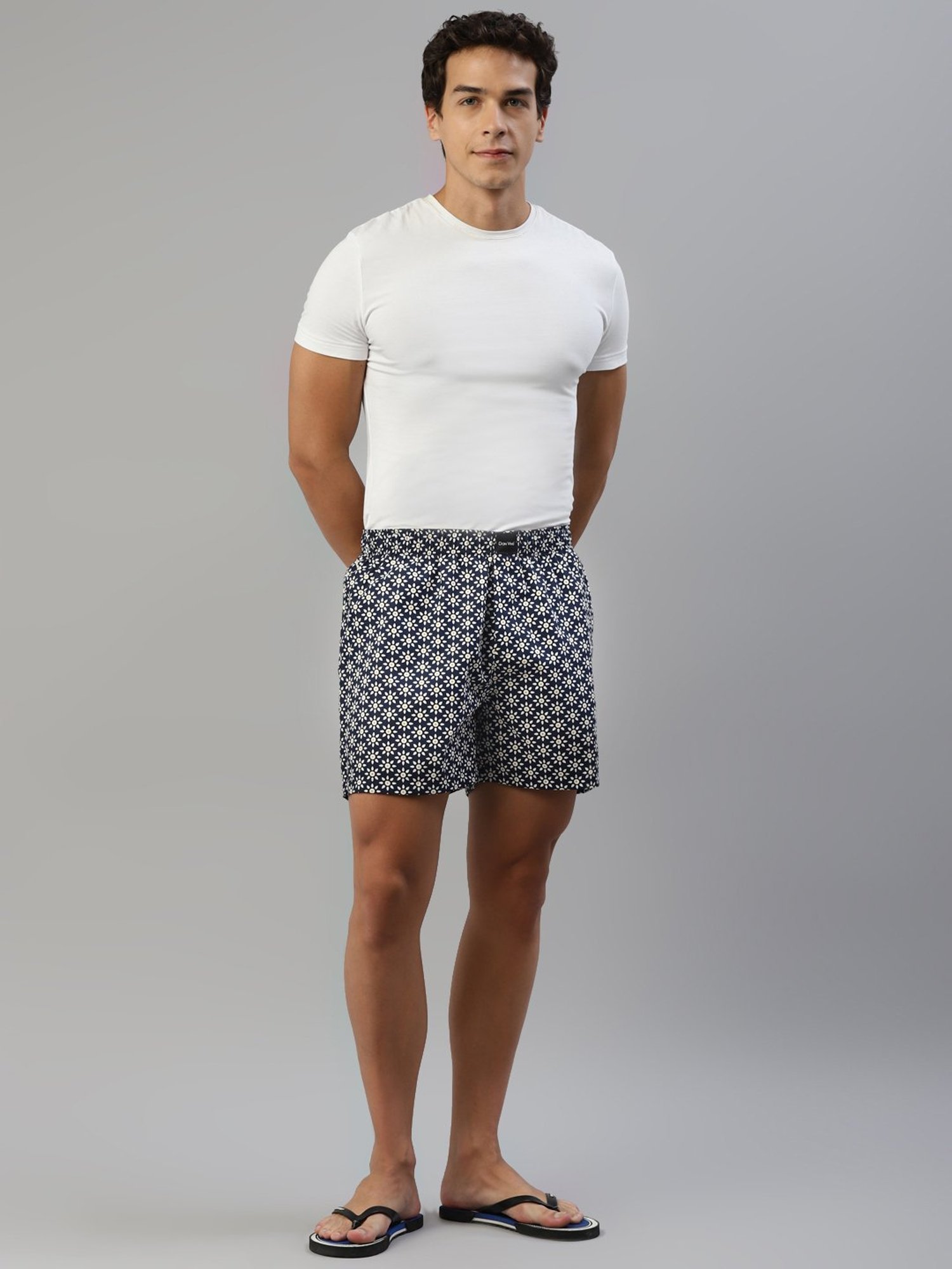 Don Vino Navy Printed Boxer Shorts
