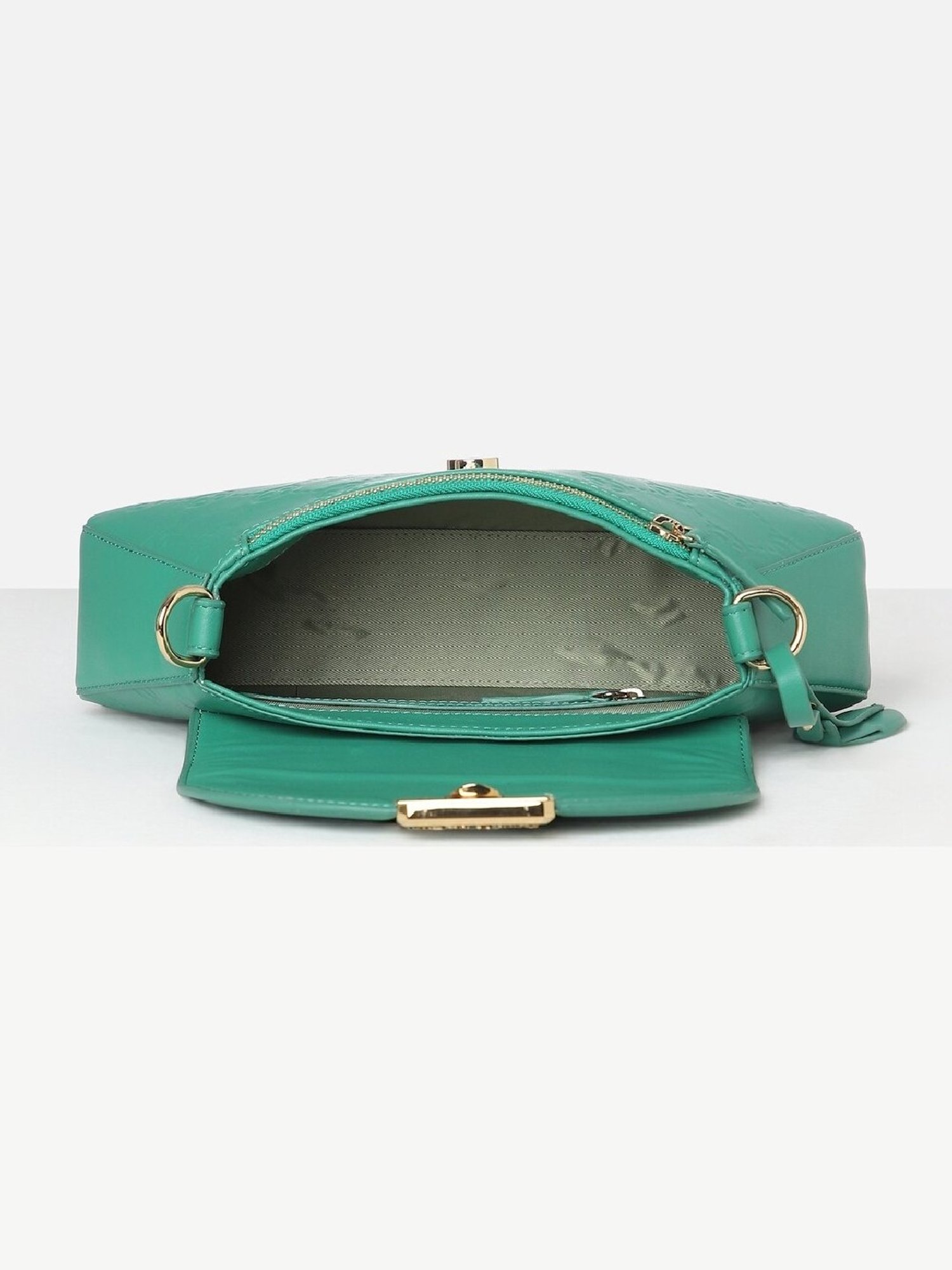 Allen Solly Green Textured Sling Handbag