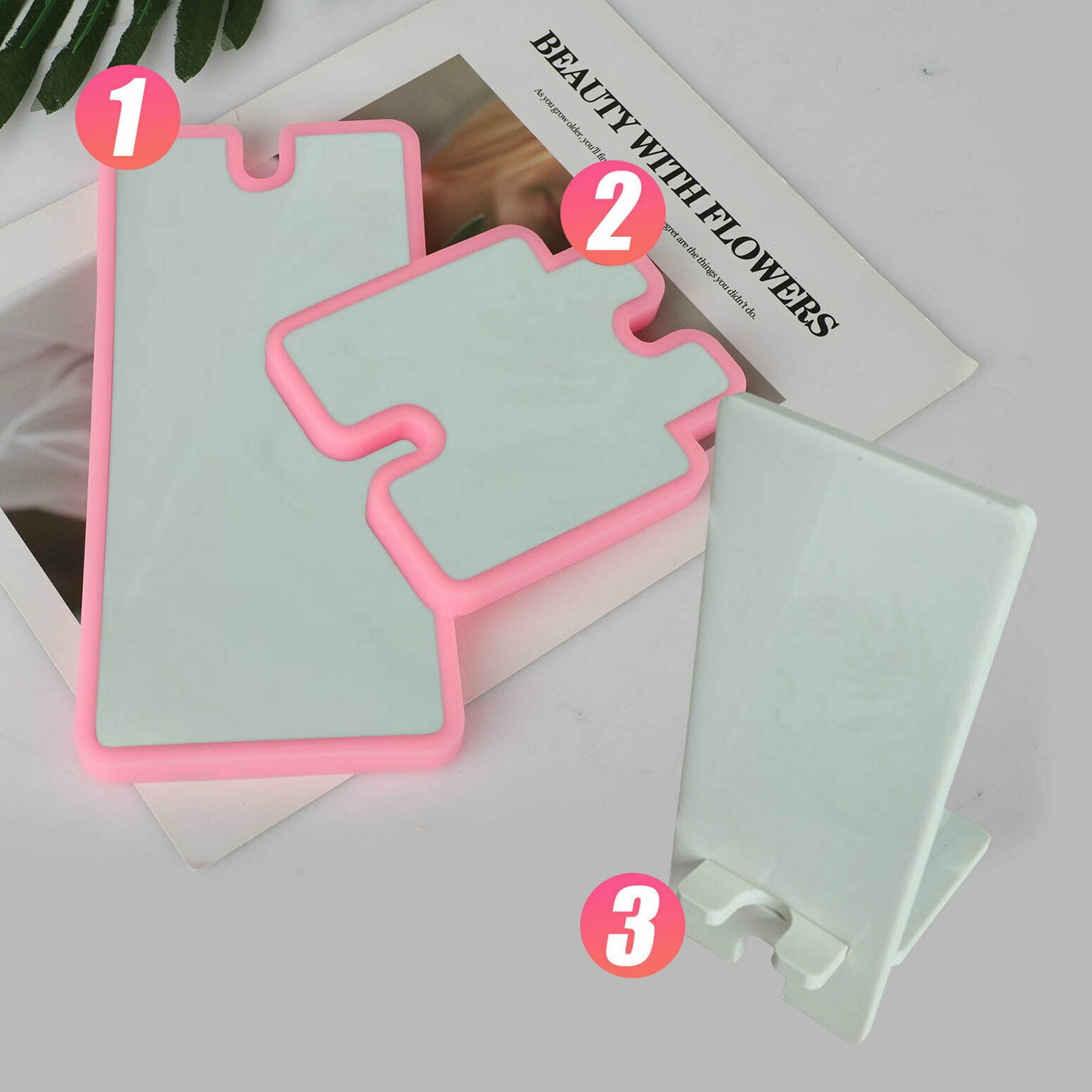 Silicone DIY Mobile Phone Stand Resin Mold Casting Epoxy Mould Craft Holder Tool