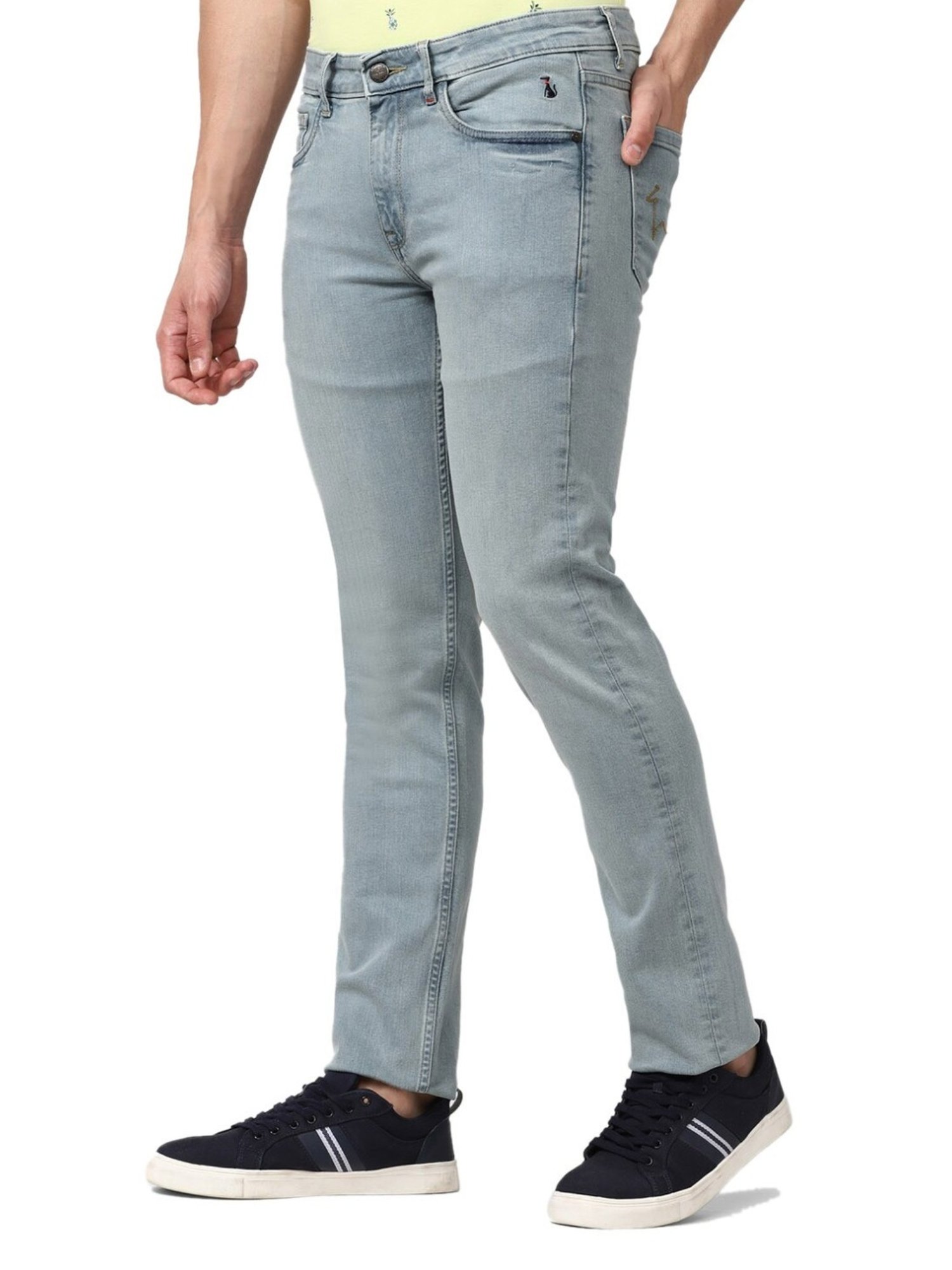 Simon Carter London Regular Blue Lightly Washed Mid Rise Jeans
