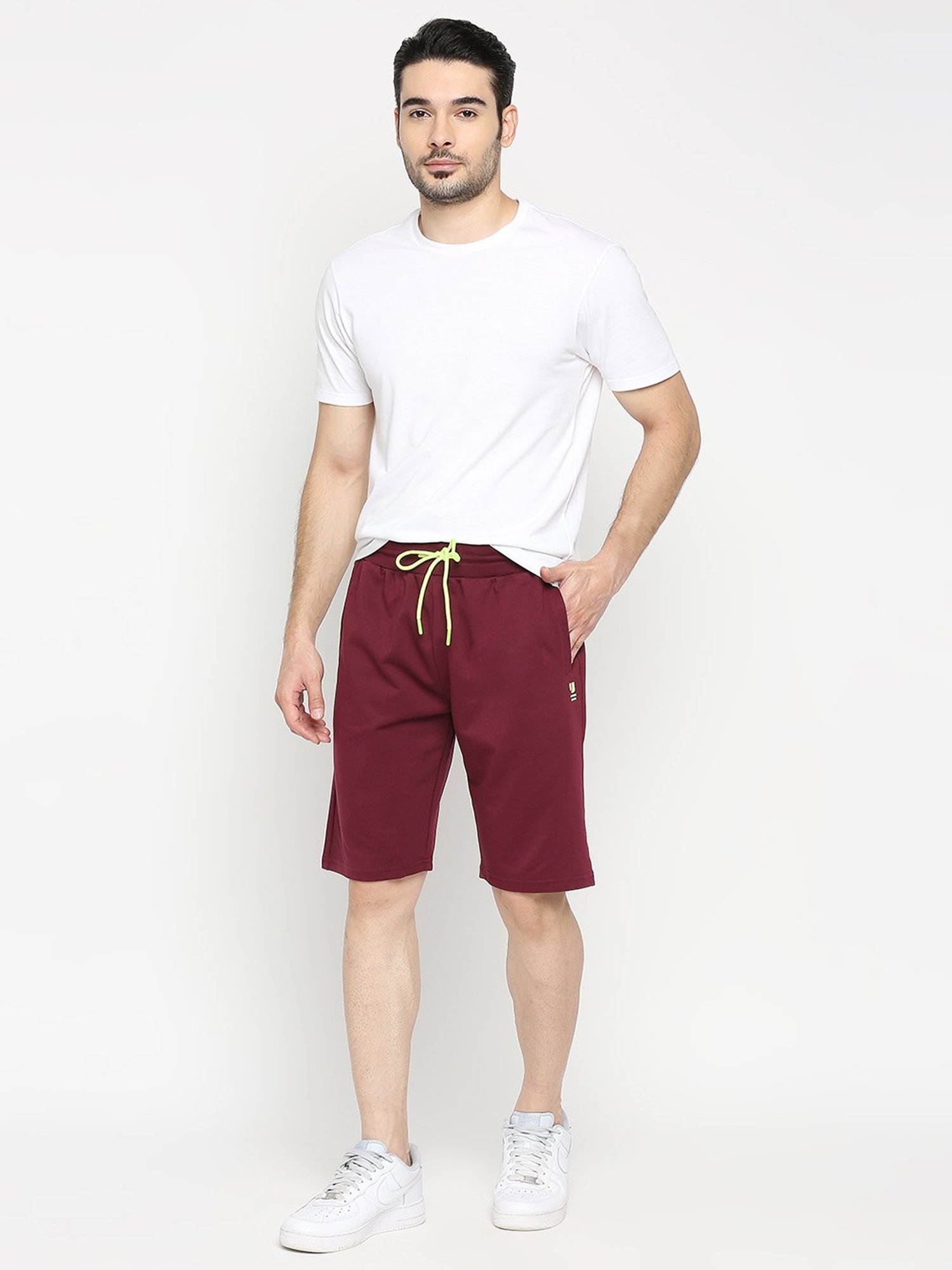 UnderJeans by Spykar Wine Regular Fit Shorts