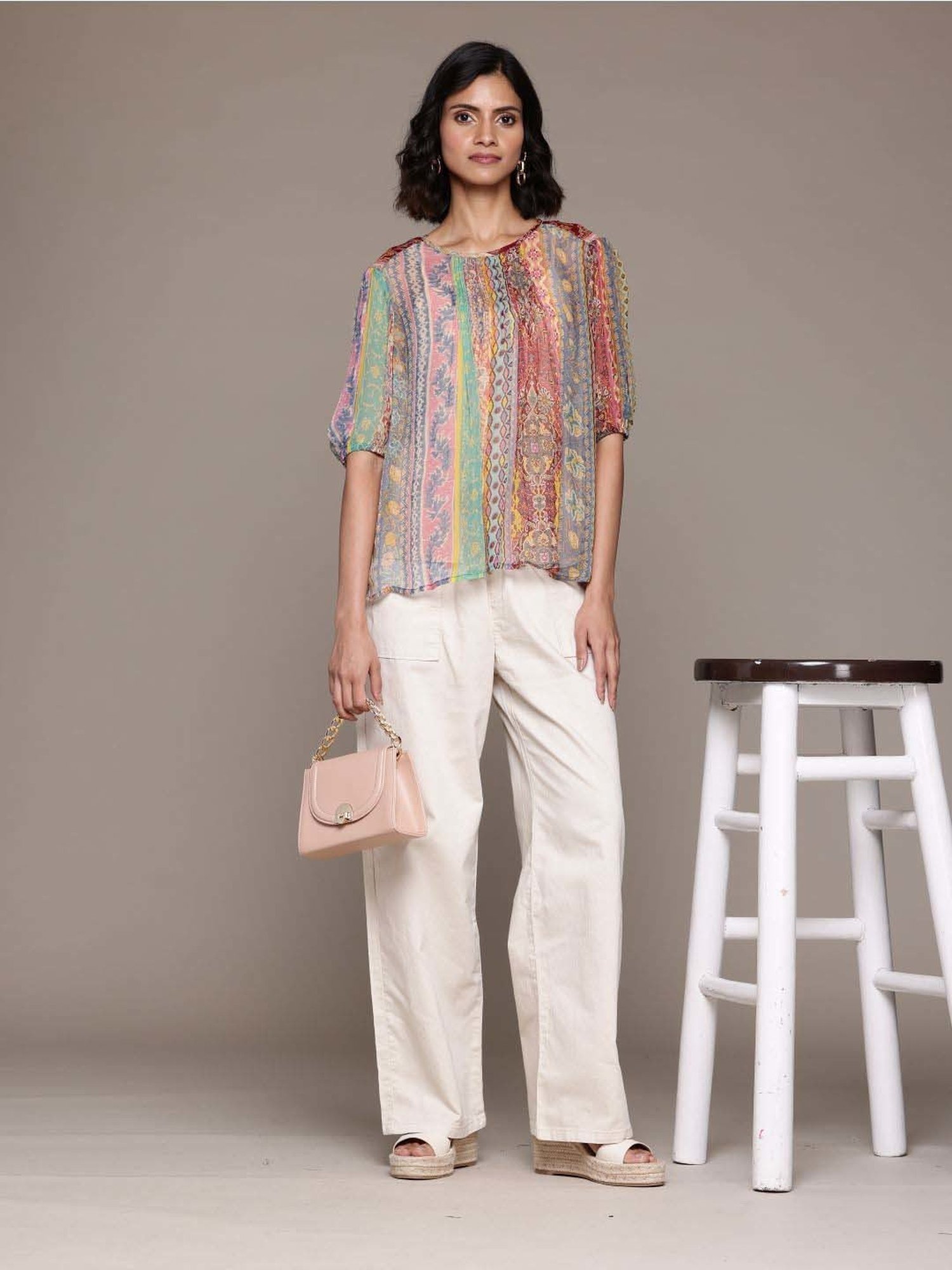 Label Ritu Kumar Multicolored Printed Top