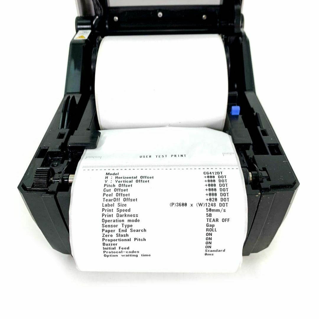 Small Portable Shipping Thermal Transfer Label Printer 4x6 SATO CG412DT LAN 300 dpi WWCG15041 with AC Adapter