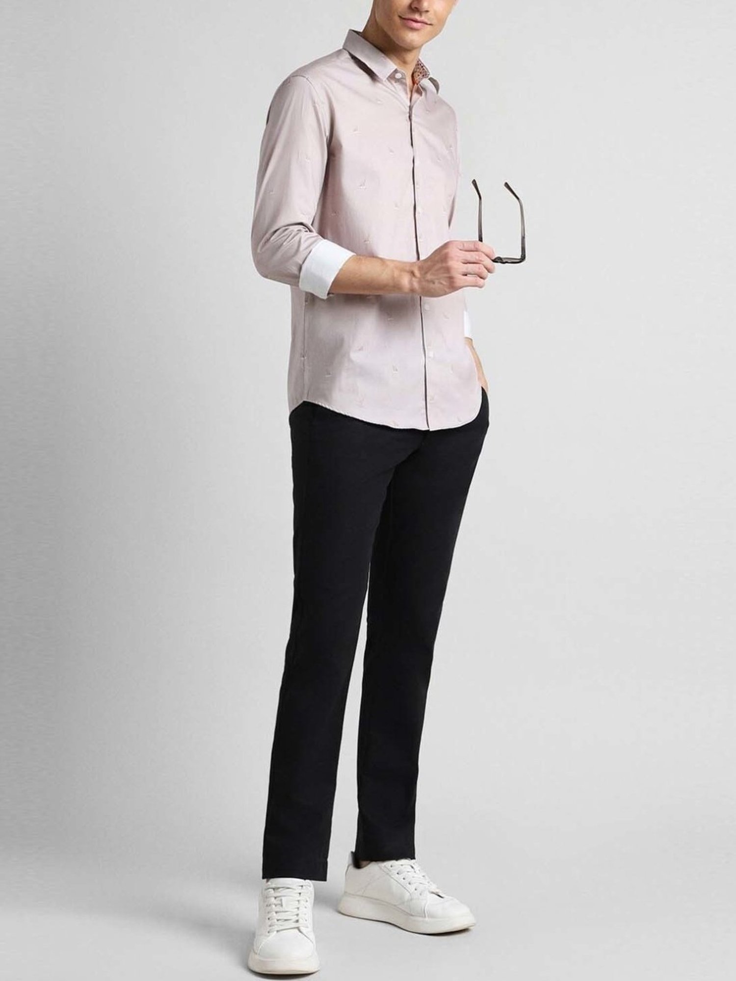 Simon Carter London Purple Printed Slim Fit Shirt