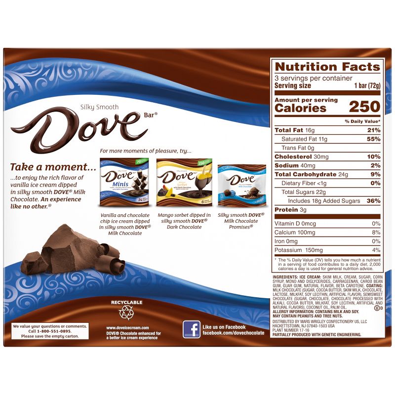 Dove Vanilla & Milk Chocolate Ice Cream Bars - 8.67floz